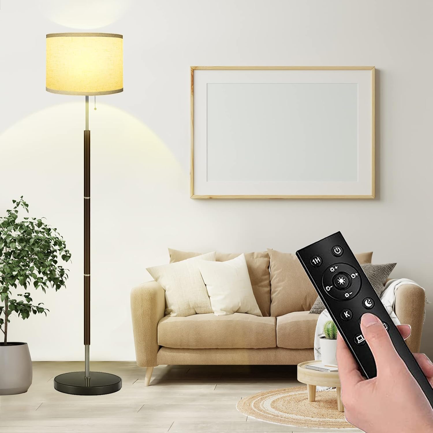 FUNNYBEHOM Floor Lamp, 9W 1000 Lumens Floor Lamps for Living Room, LED