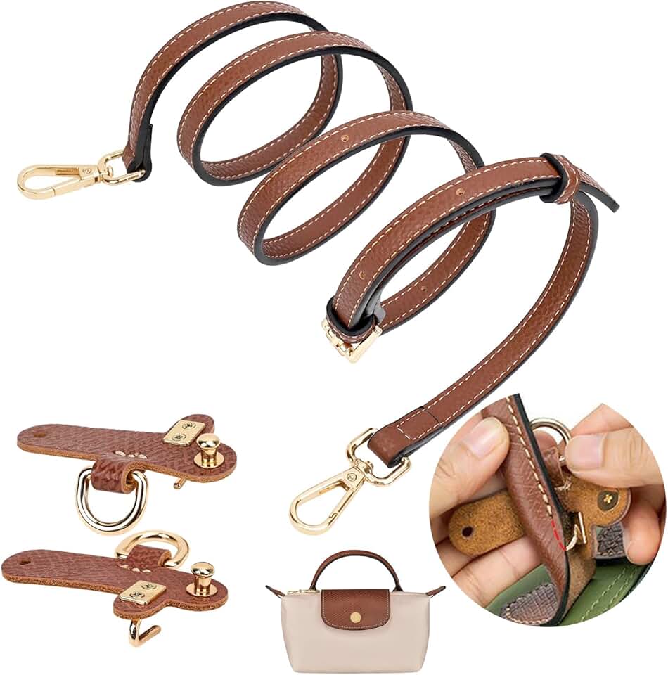 GADITIEK Schultergurt für Longchamp aus Leder für Damen Taschen - Einstellbarer Taschengurt ohne Sta