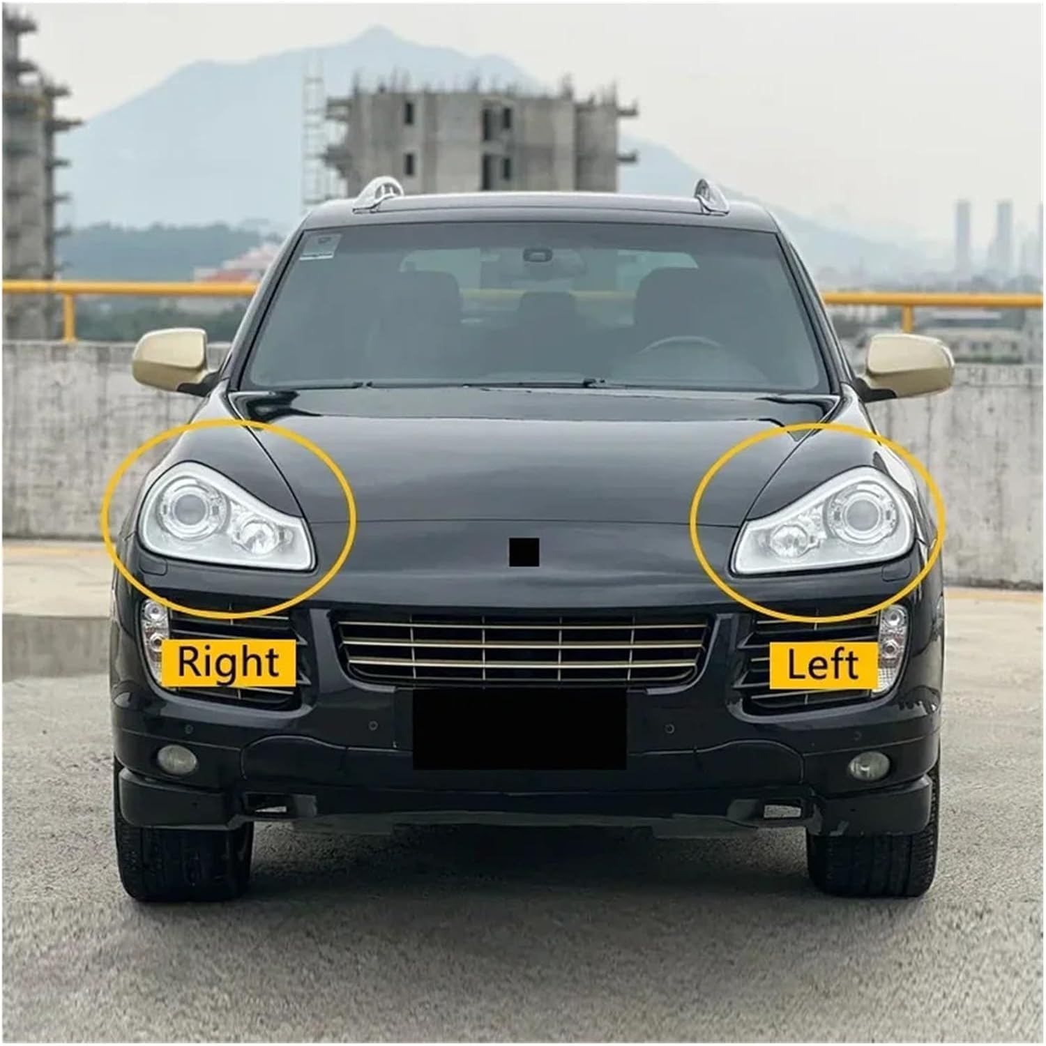 Car Head light Covers Compatible For Porsche for Cayenne 2007 2008 2009 2010 Shell Transparent Head lamp Cover Left+ Right,Pair Car Front Head light Lampshade