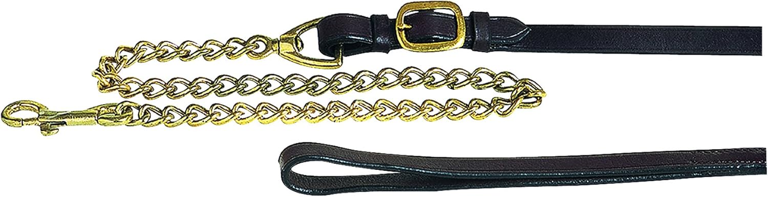 EKKIA 520035002 520035002 APOL. Lead REIN+Brass Chain/BLK Equestrian Equipment, Rein, Black