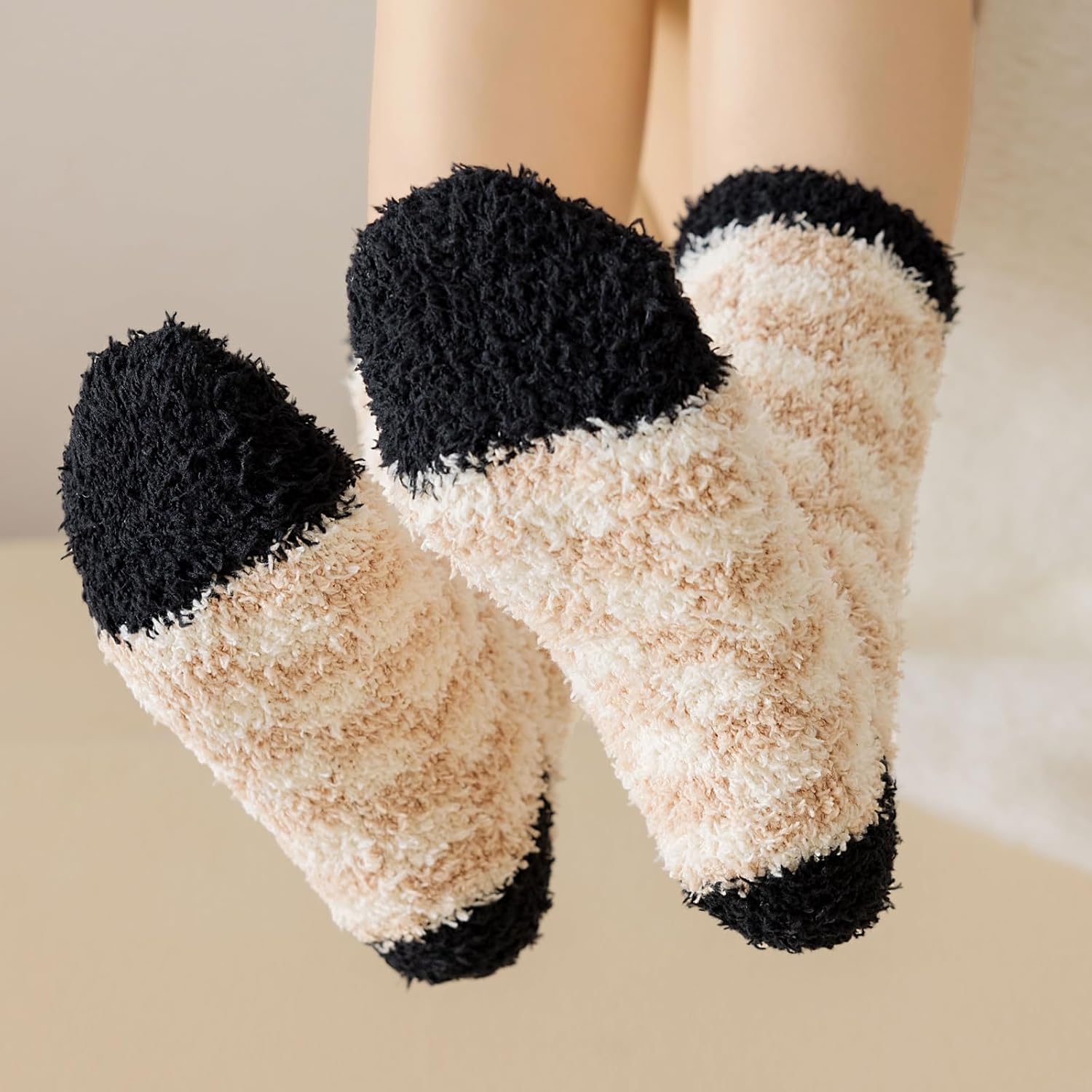 Tosewever Fuzzy Socks for Women Warm Fluffy Plush Slipper Socks Soft Cozy Winter Sleeping Sock - Image 6