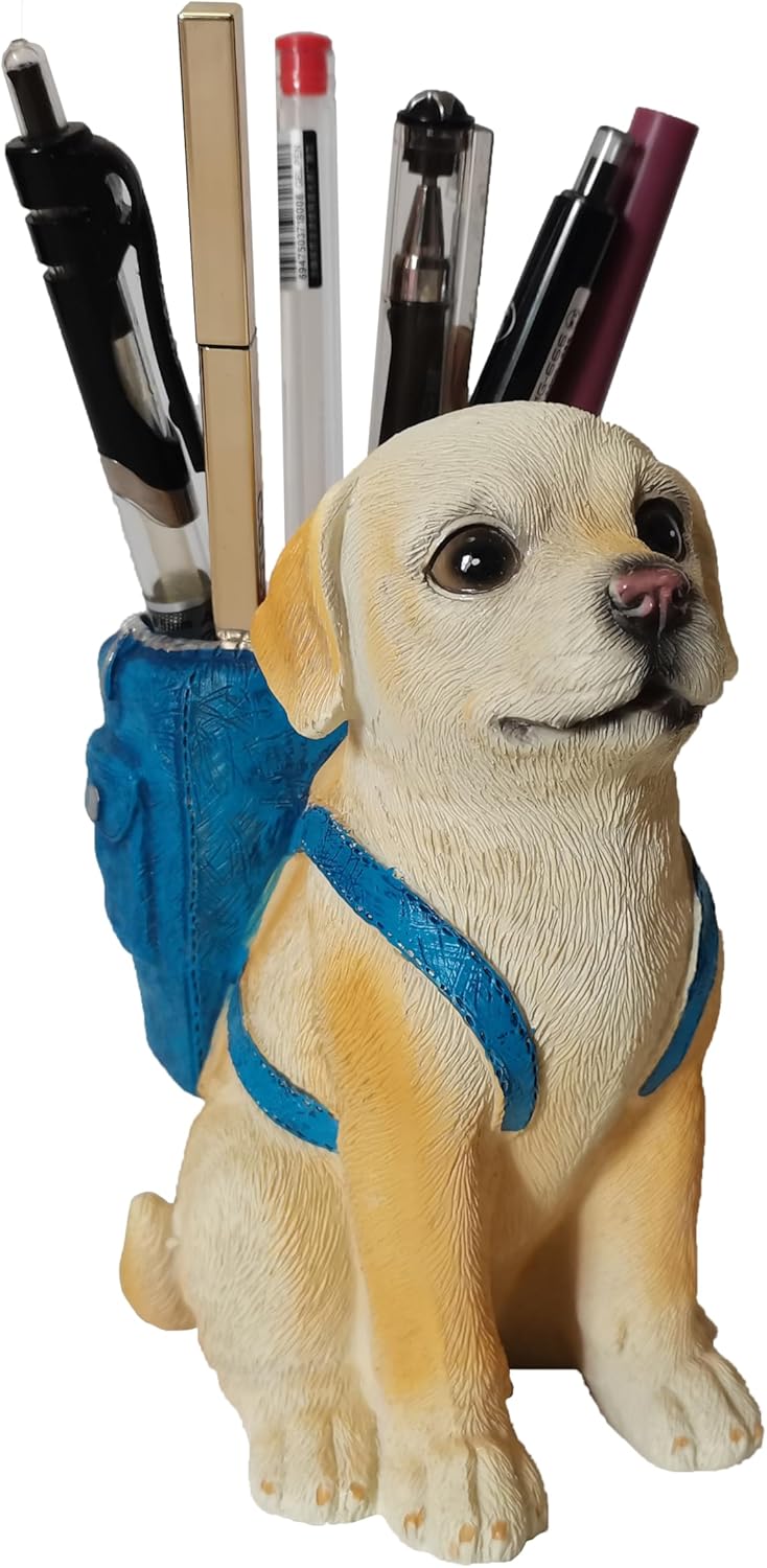 Cute Dog Pen Holder for Desk, Pencil Holder, Creative Desktop Pen Organizer Pencil Cups, Unique Desk Accessories Decor for Home Office School, German Shepherd Gifts for Dog Lovers