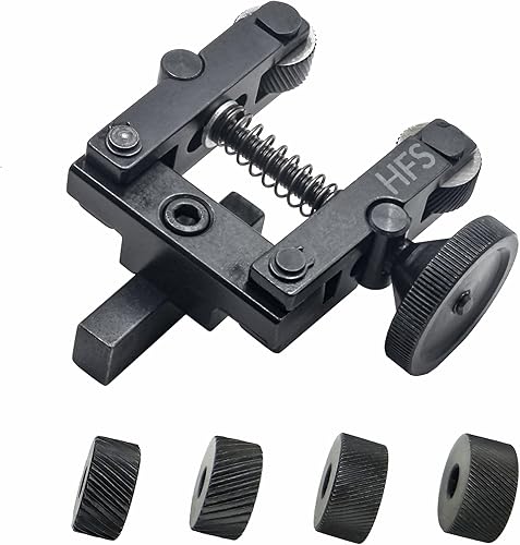 HFS (R) Soporte de herramienta de moleteado ajustable con 6 ruedas para mini tornos 0-2 "de capacidad