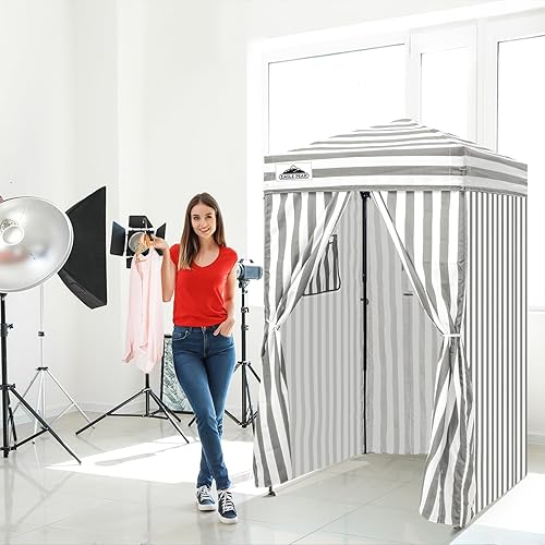 Vista 112 de EAGLE PEAK Flex - Toldo emergente ultra compacto de 4 x 4, refugio solar, vestidor, toldo portátil de privacidad tipo cabana para piscina, sesiones