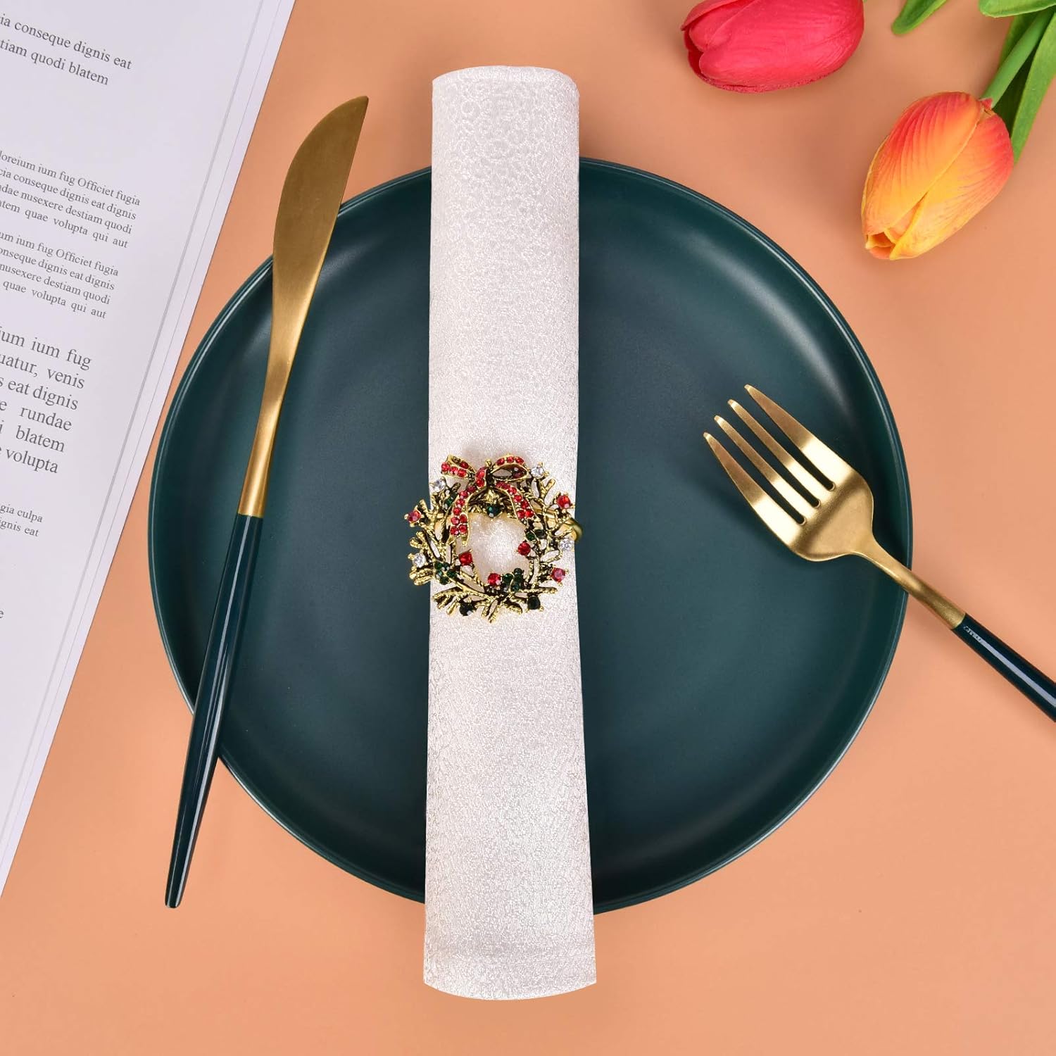 Uр Tо 40% оƒƒ DatingDay Wreath Napkin Rings Set of 8 for Christmas,Napkin Holder for Wedding Christmas Party Dinner Table Decor Onе-Dау Sаlе: Uр tо 60% оƒƒ DatingDay Wreath Napkin Rings Set of 8 for Christmas,Napkin Holder for Wedding Christmas Party Dinner Table Decor