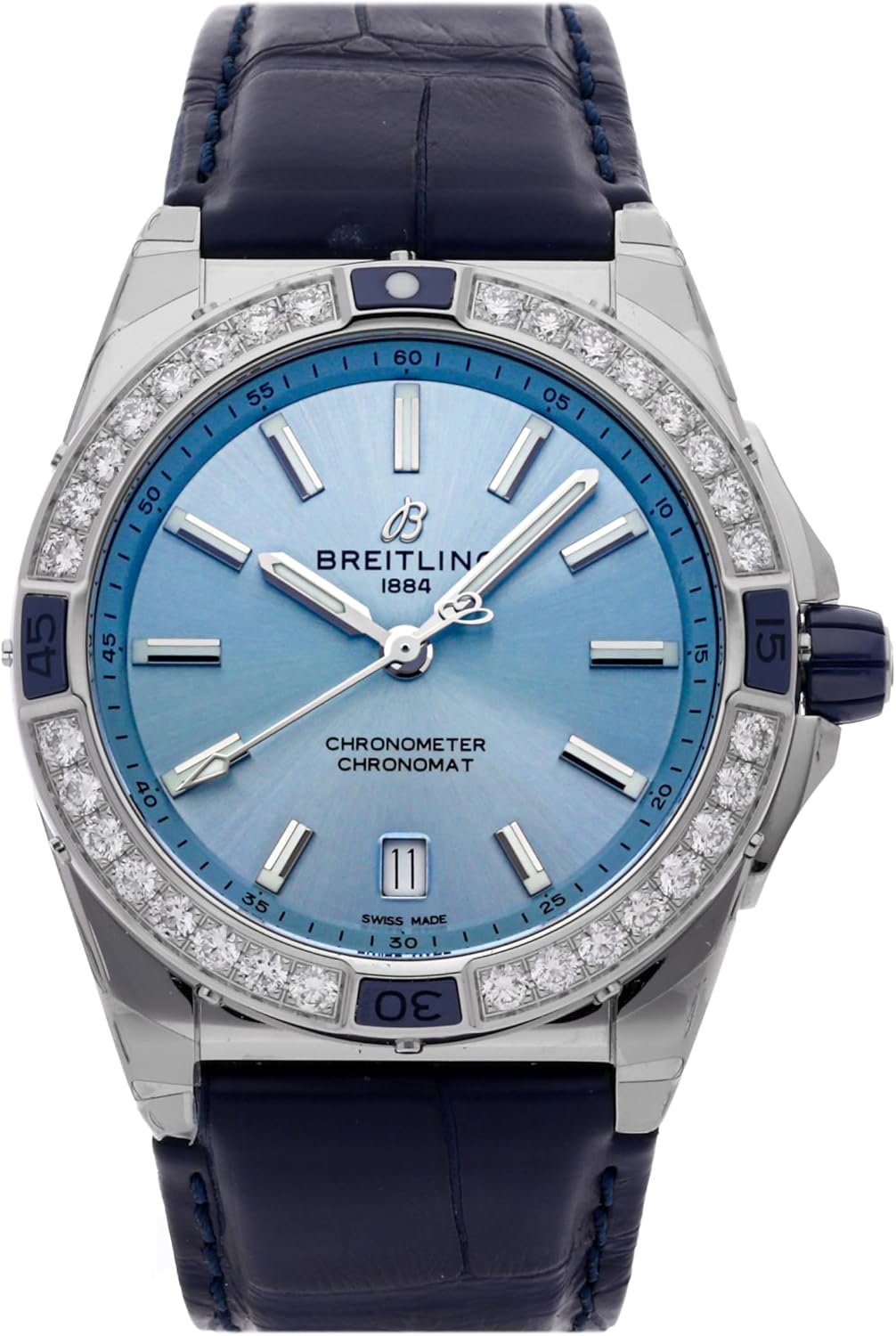 Breitling Super Chronomat Automatic Chronometer Diamond Ladies Watch A17356531C1P1