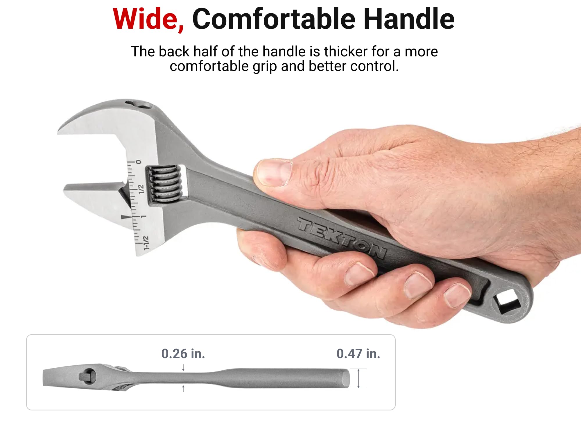 TEKTON Clé à molette de 9 po (capacité de la mâchoire de 3,8 cm) | WSA04222