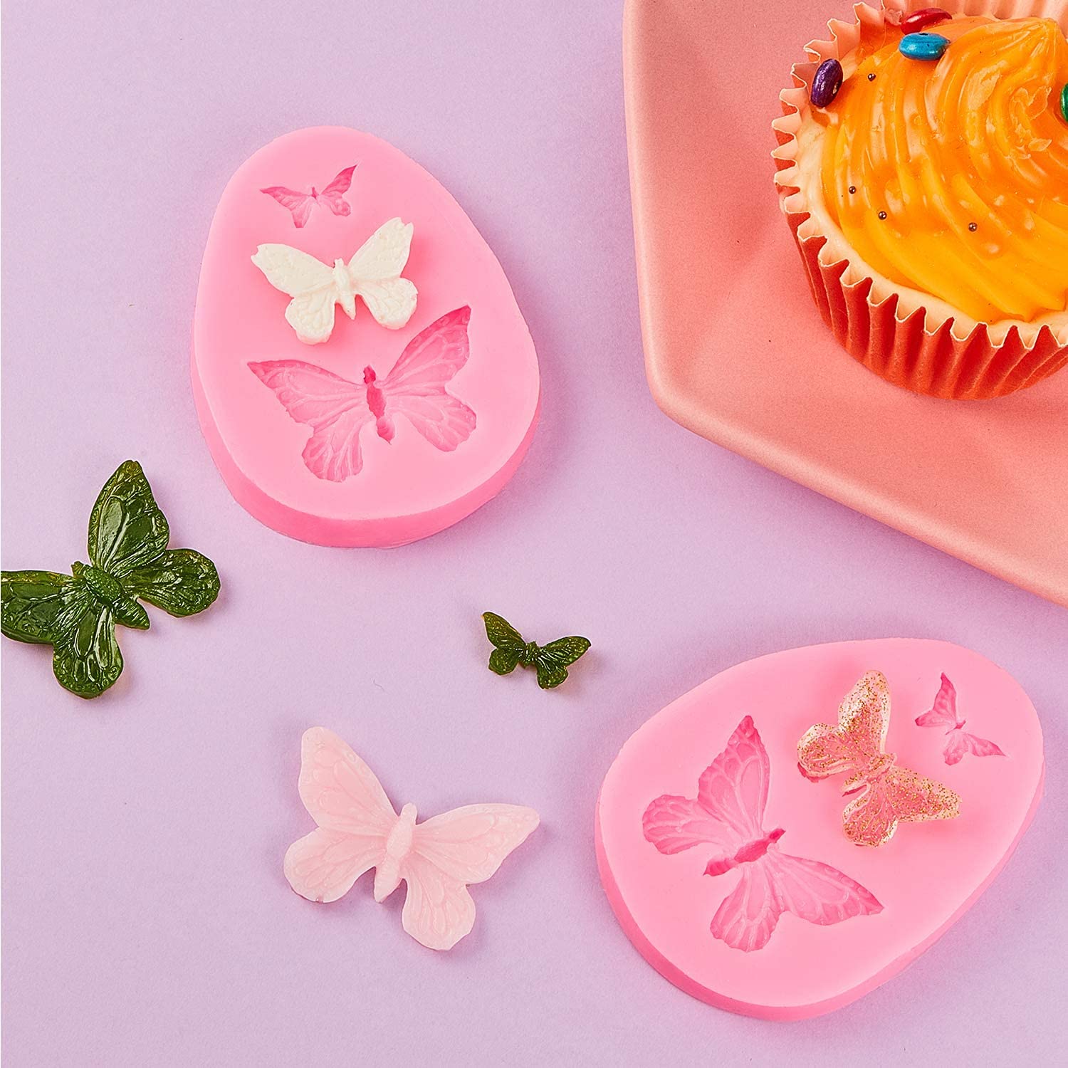 Moule en silicone en forme de papillon pour décoration de gâteau, ustensile de cuisson idéal pour biscuit, Chi, chocolat, har, fourmi  15