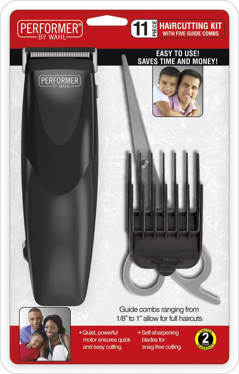 Performer by WAHL 11 Piece Haircutting Kit Set with Five Guide Combs