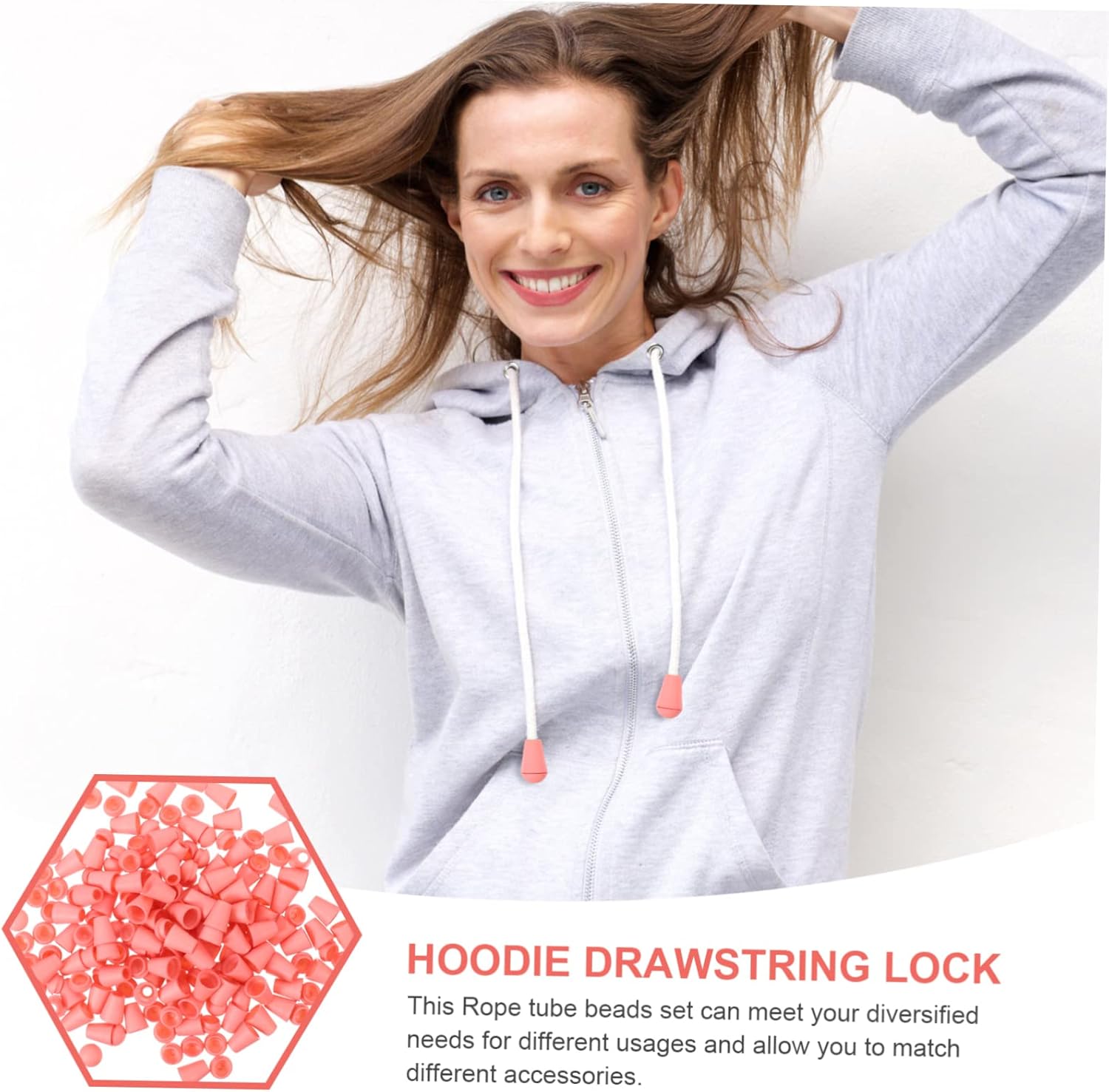 STOBOK 500pcs Fashionable Drawstring Cord Locks Plastic Drawstring Cord Rope End Stoppers Bell Stopper Buckle Garment Accessories