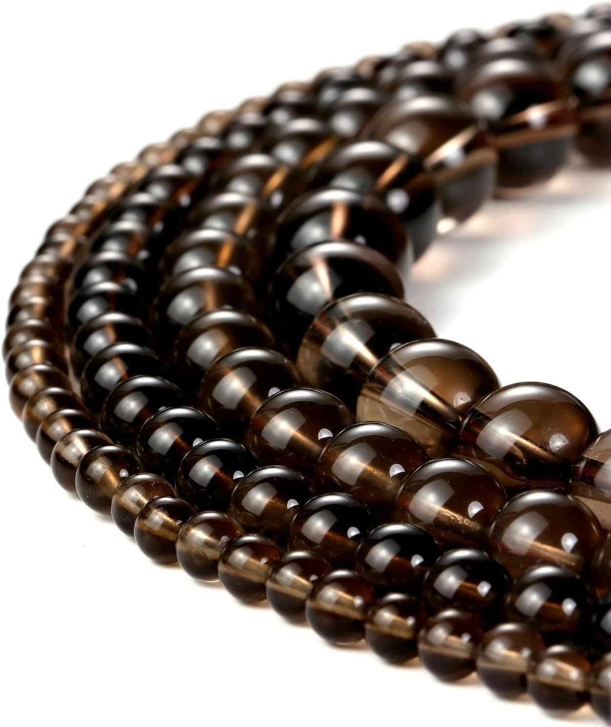 10mm Natural Smoky Quartz Beads Round Semi Precious Gemstone Loose Beads for Jewelry Making (38-40pcs/strand) - Image 5