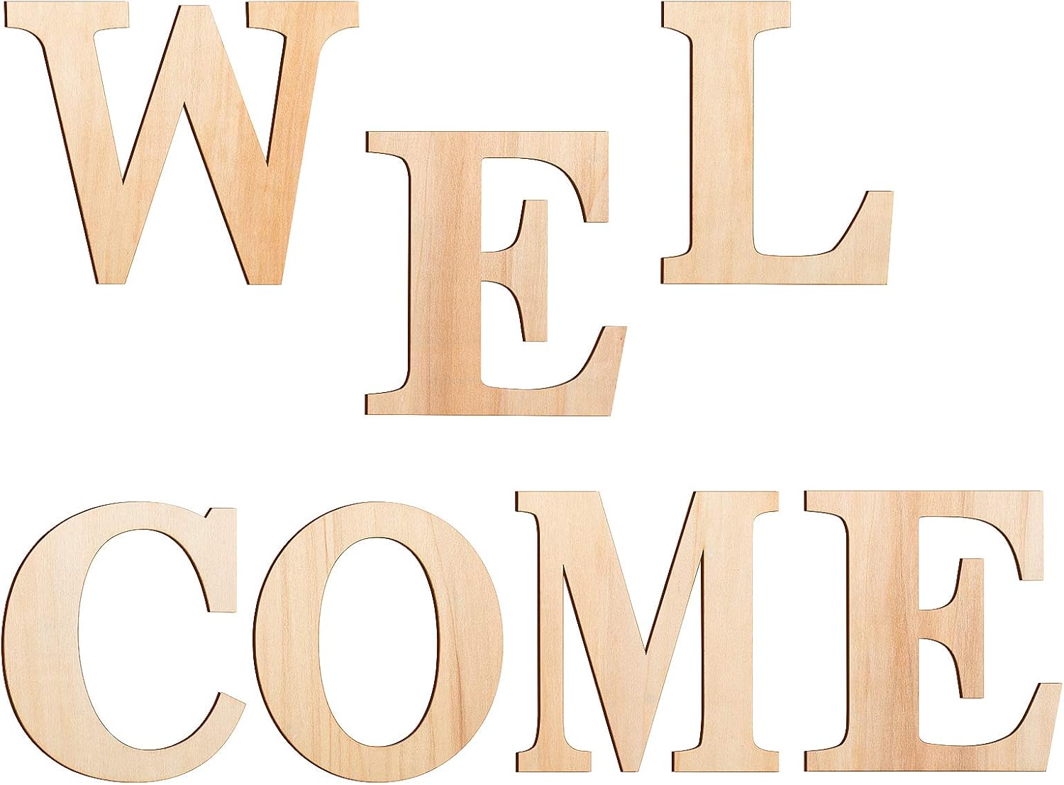 Amazon.com: PARBEE Welcome Wood Letters 8 Inch Unfinished Wood Sign ...