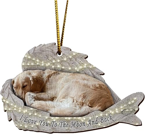 V VIBEPY Adorno conmemorativo de perro 2022 impreso en 2D adorno de árbol de Navidad adorno de madera de 35 pulgadas 2 lados regalo para mamá perro