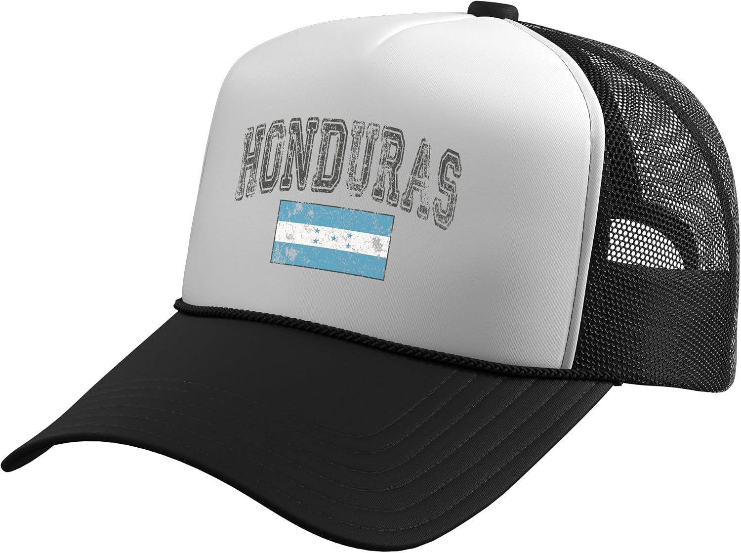 Vintage Retro Faded Honduras Flag Honduran Pride Trucker Hat with Adjustable Mesh Back