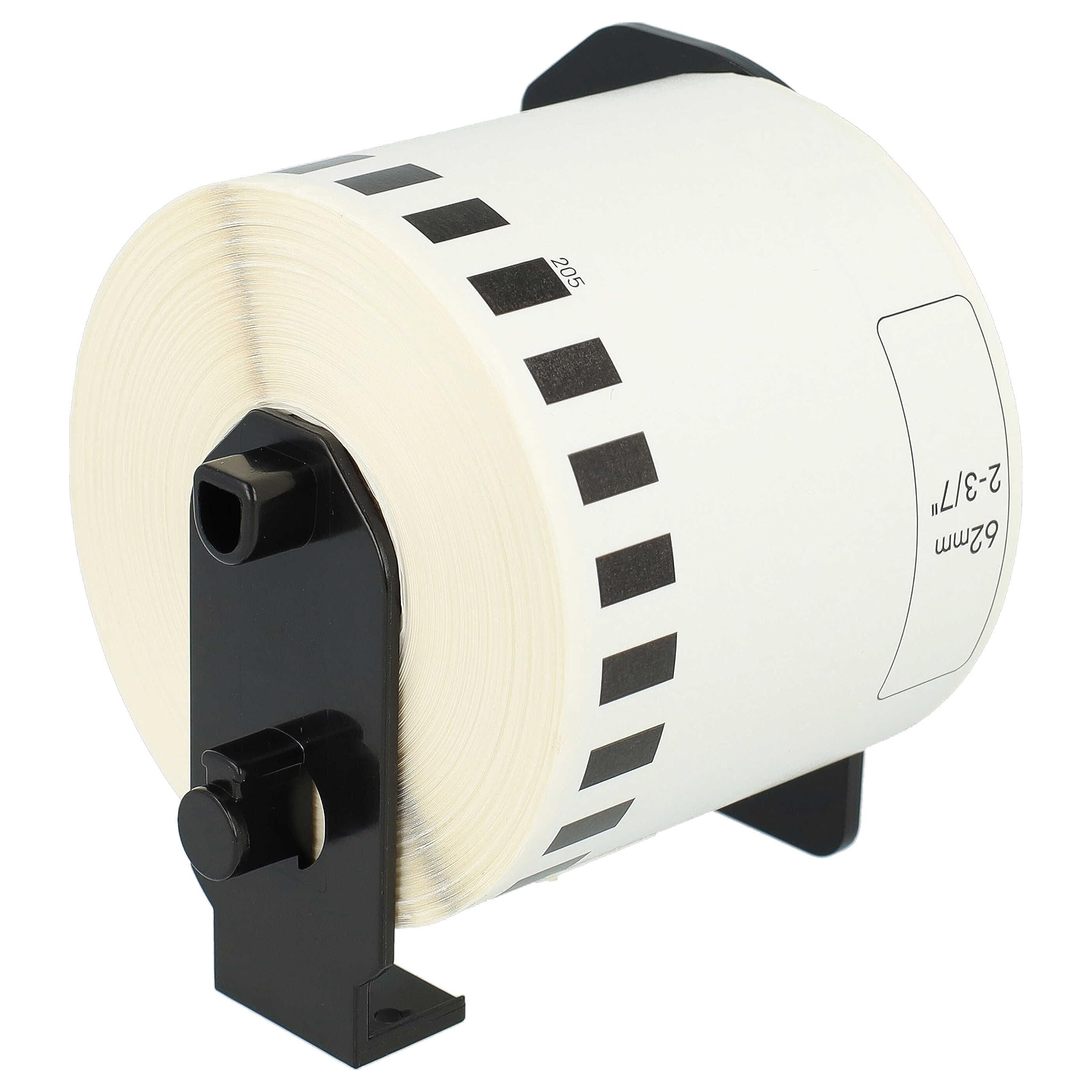 vhbw 10x rotolo etichette con supporto 62mm x 30,48m (1 etichetta) compatibile con Brother PT QL-1050, QL1050N, QL-1060, QL1060N etichettatrice bianco