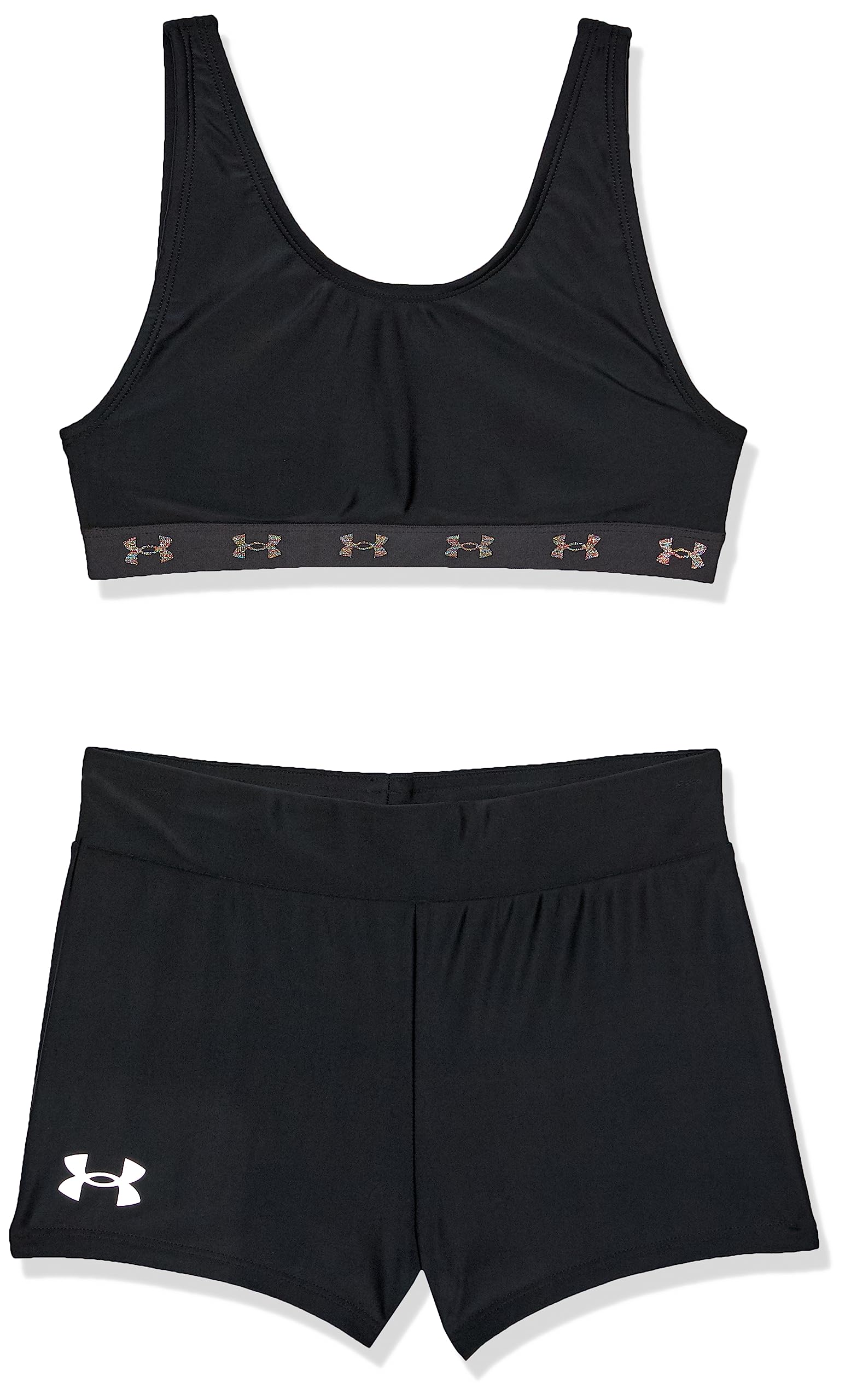 Under Armour Bikini und Shorts für Mädchen, Schwarzes Logo, 5