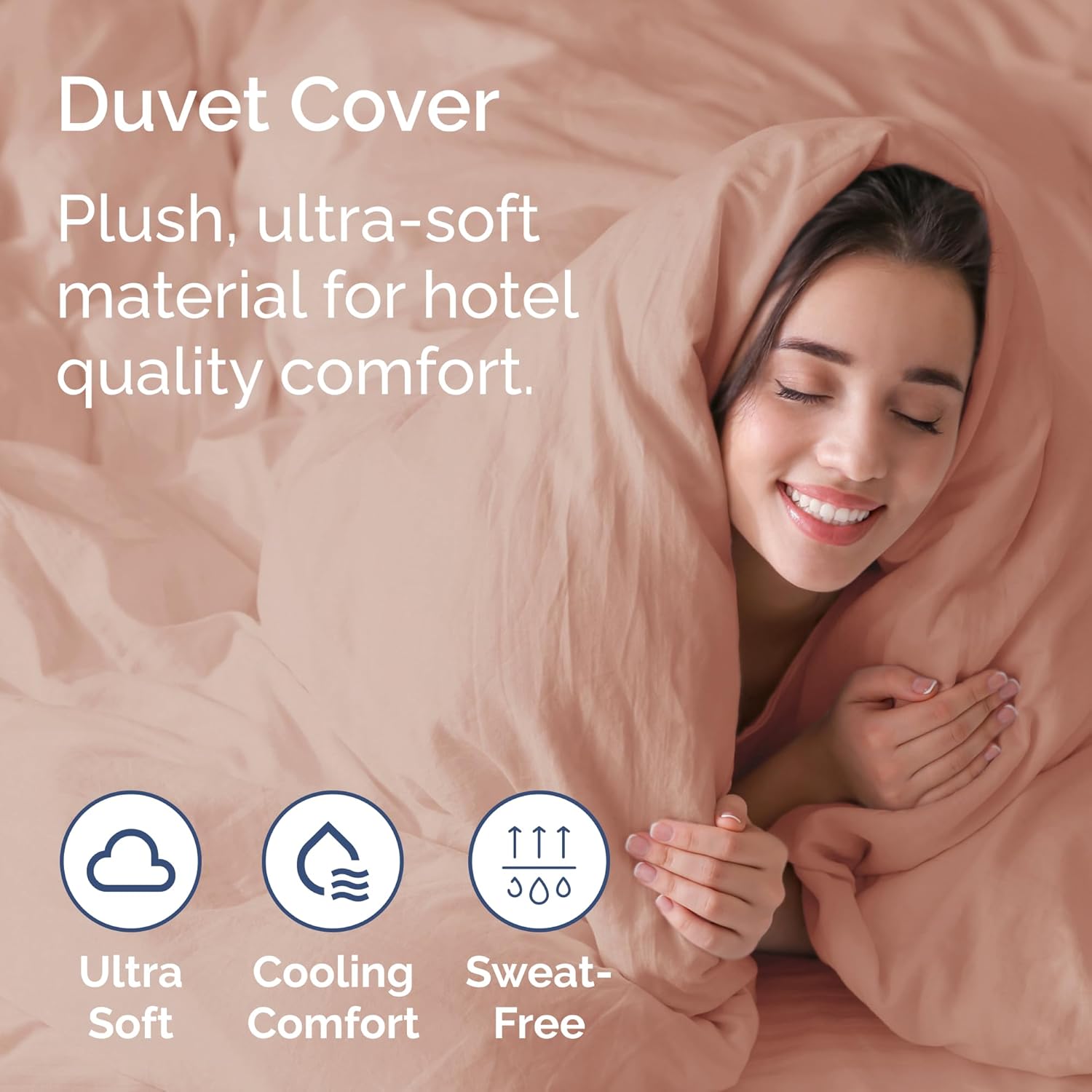 King Size Flat Bed Sheet + Duvet Cover Bundle - Hotel Luxury Single Flat Bottom Sheet Only - Fits Mattresses with Deep Pockets between 8 to 16 inches - Ultra Soft, Breathable & Wrinkle Free - Mauve