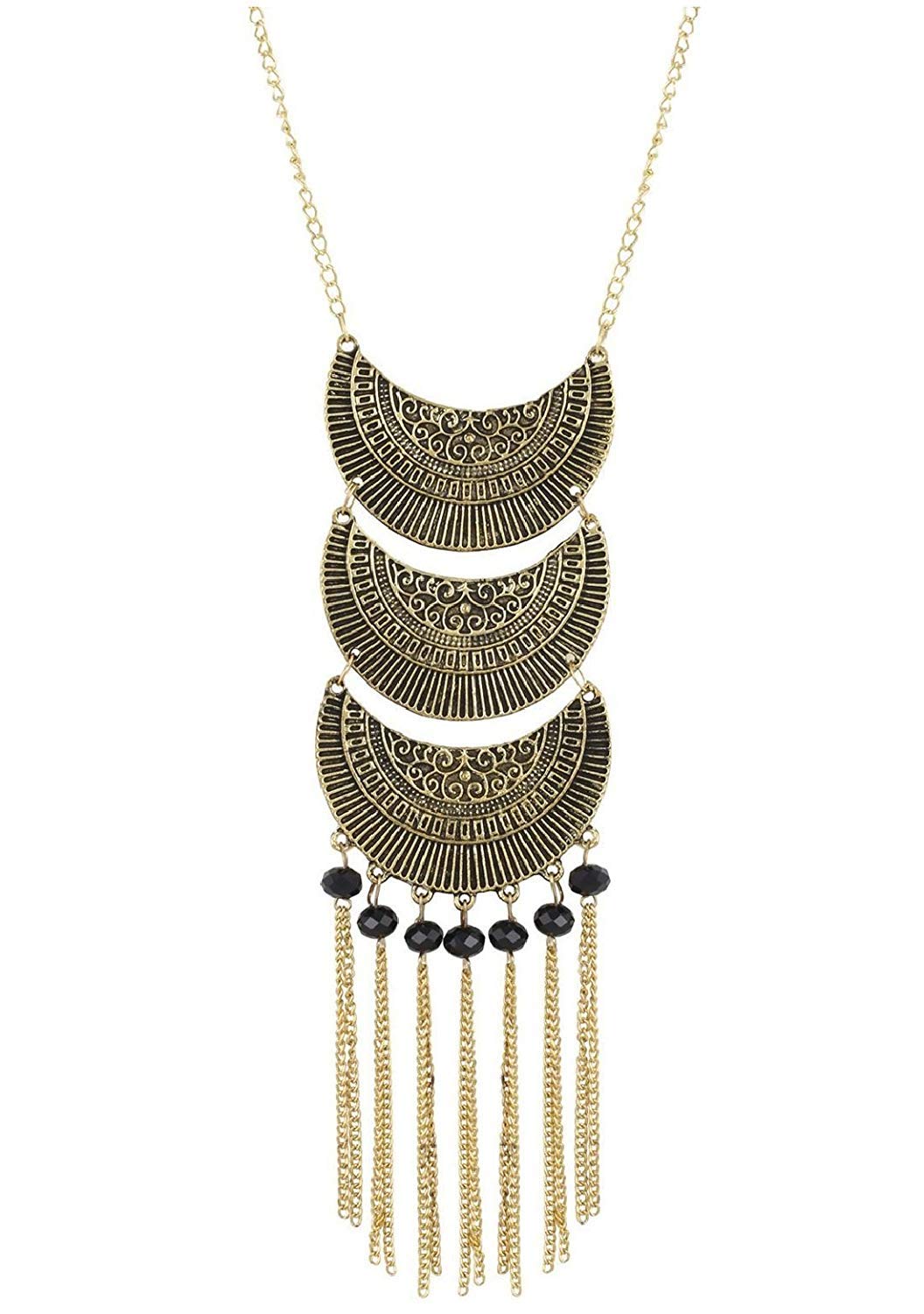 Foxy Trend Afghani Designer Turkish Style Vintage Oxidised German Silver Tribal Necklace Pandeant Antique Jewellery Set For Girls & Women Boho Gypsy (B07HF2KYCT) Amazon Price History, Amazon Price Tracker