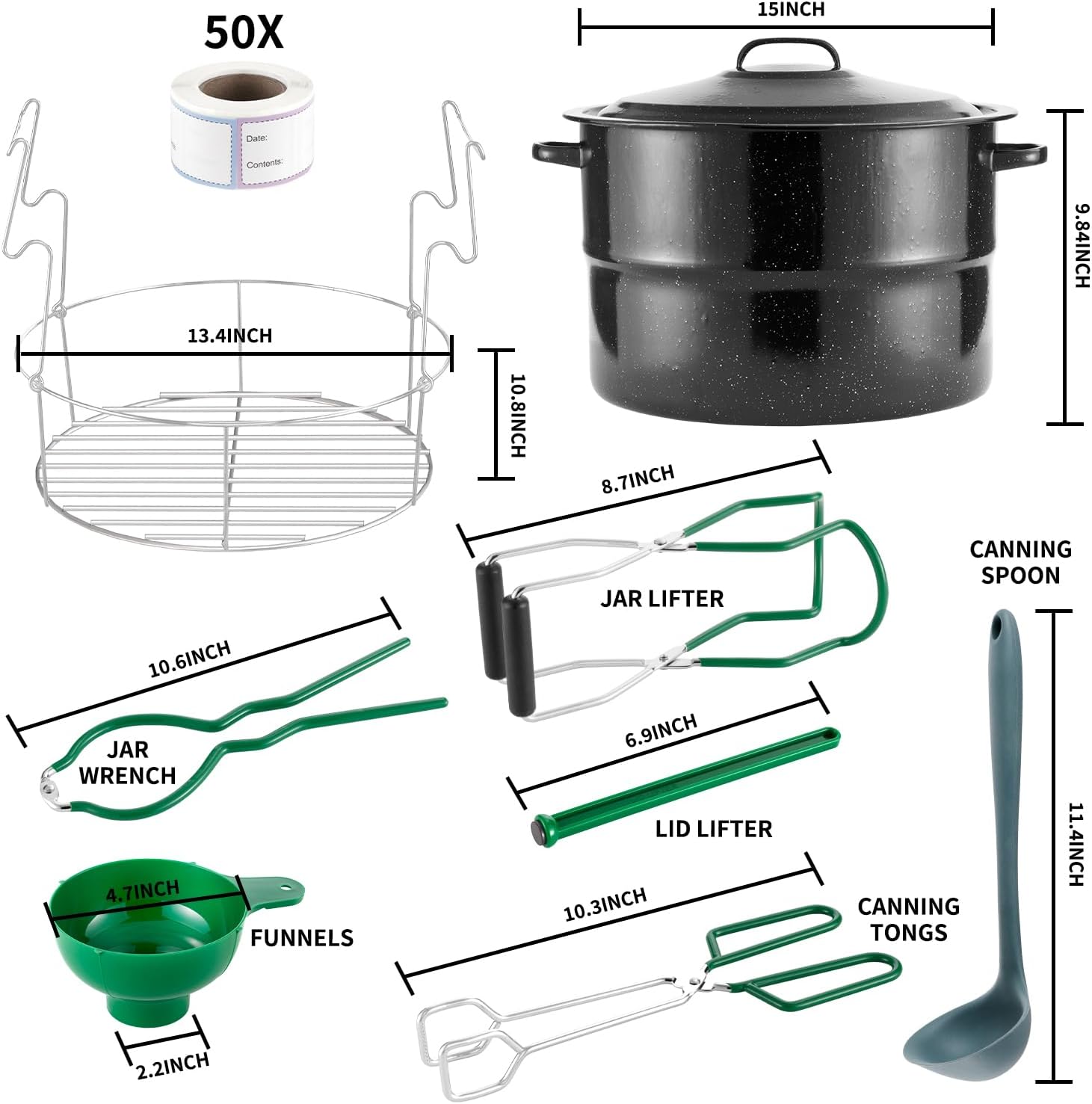 Canning Pot with Rack and Lid-Canning Kit for Beginners, 21.5 Quart Stock Pots-Canning Supplies Starter Kit for Beginners,Water Bath Canners for Canning,Food Grade Accessories Starter by JY COOKMENT