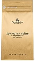 Vista 1 de PURE ORIGINAL INGREDIENTS Aislamiento de proteína de soja, siempre pura, sin rellenos ni aditivos (1 libra)