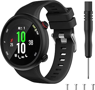 Fit for Garmin Forerunner 45s, Forerunner 45 Watch Bands Women Men, Soft Sport Silicone Replacement Band Straps Wristbands Bracelet Accessory Fit for Garmin Forerunner 45/ Forerunner 45s (Black)