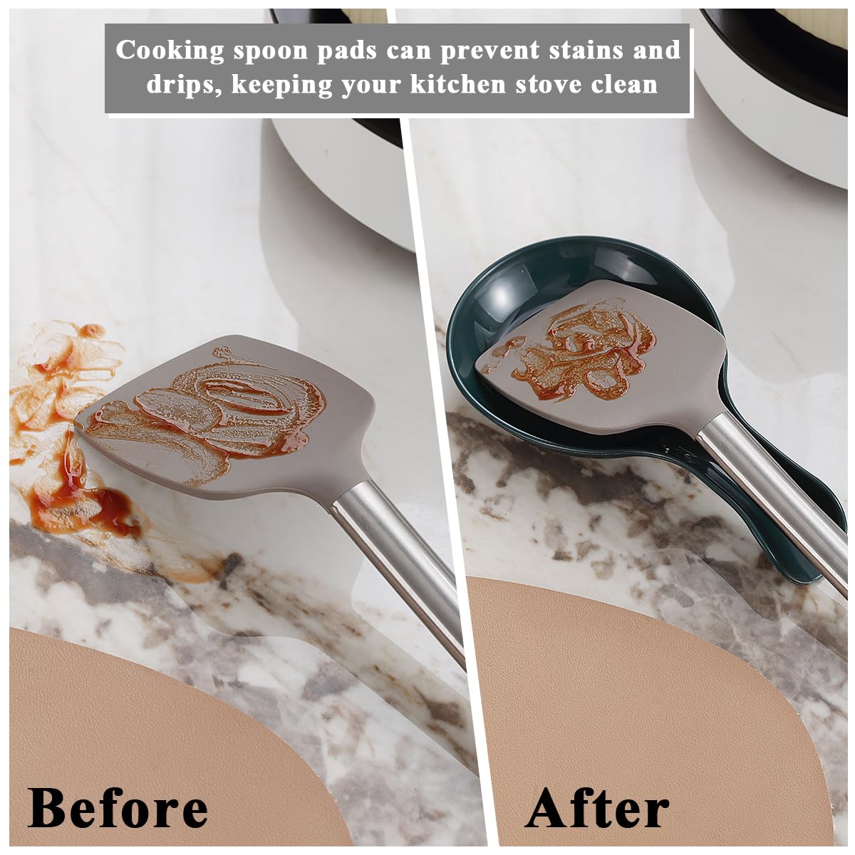 Kyraton Reposa Cucharas Cocina Set De 2 Piezas, Plásticos Apoya Cucharas Cocina, Plásticos Soporte Cucharas Cocina, Para Utensilios De Cocina Como Cucharas, Pinzas Y Espátulas, Apto Para Lavavajillas