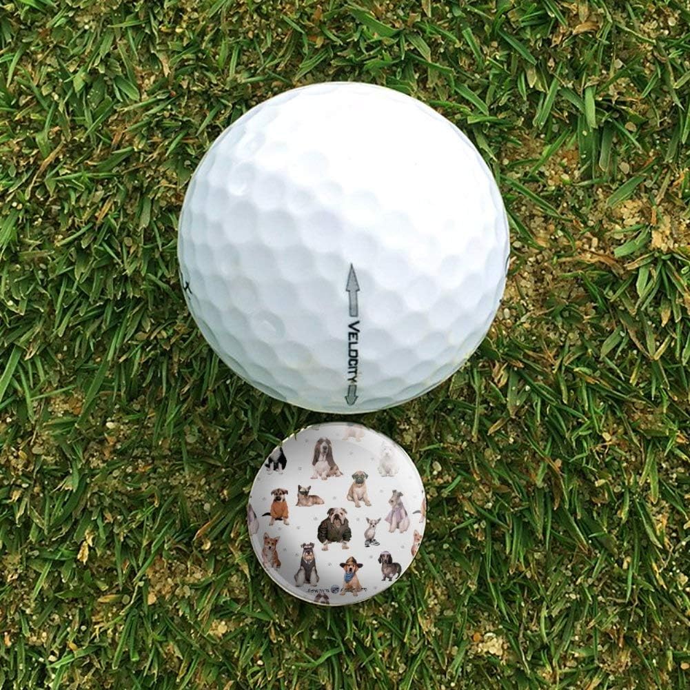 review GRAPHICS & MORE Cool Dogs in Outfits Paw Print Pattern Golf Hat Clip with Magnetic Ball Marker