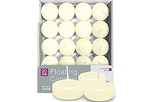 HYOOLA Premium Ivory Floating Candles 1.75 Inch - 3 Hour Burn Time...