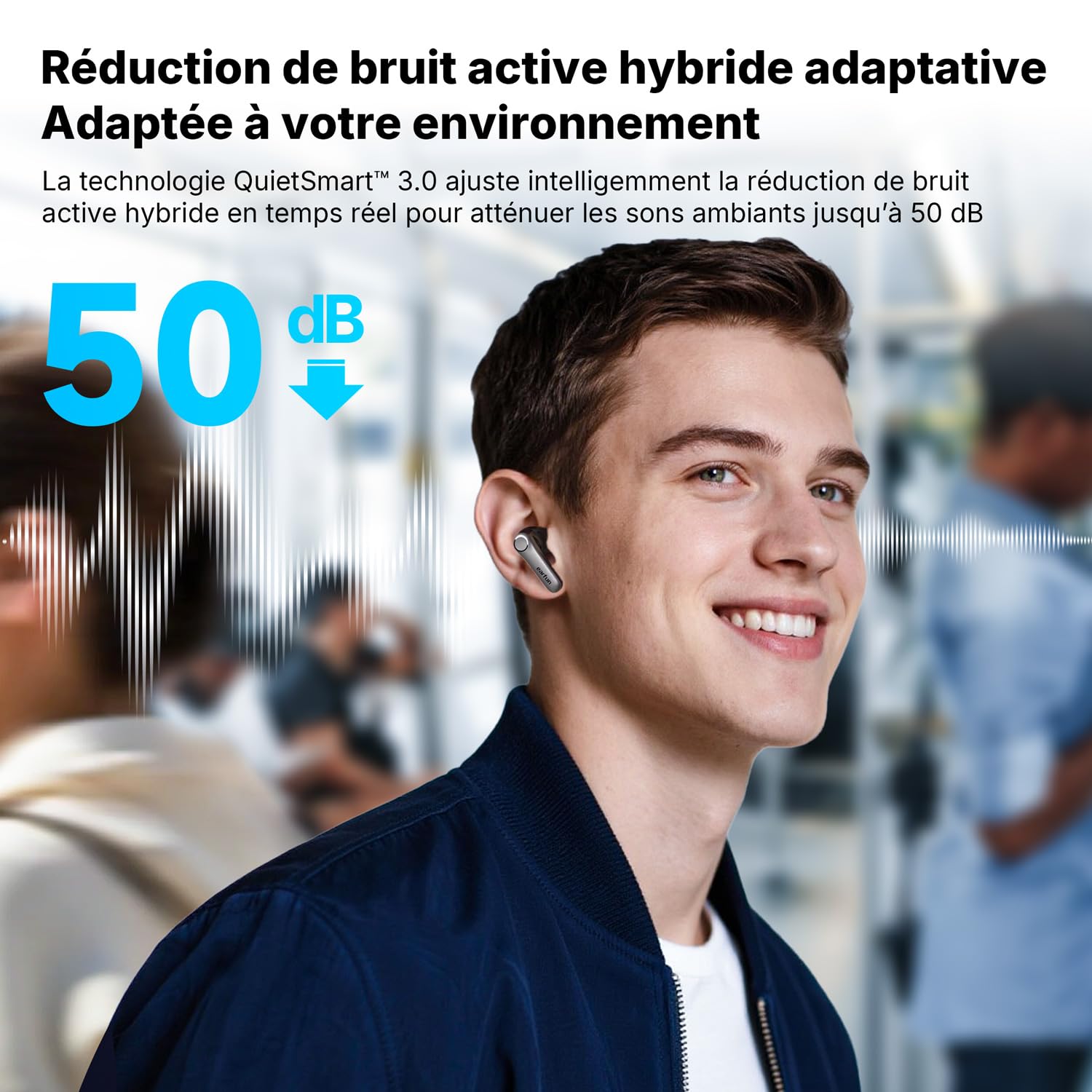 EarFun Air Pro 4+ Ecouteurs Bluetooth sans Fil, avec ANC | Double Transducteur, Qualcomm aptX Lossless, 6 micros, Hi-Res, LDAC, Bluetooth 6.0, 54 H de Lecture, Recharge sans fil, Noir