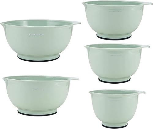 Miniatura 2 de KitchenAid - KE178OSPIA - Juego de 5 cuencos clásicos para mezclar pistacho y tijeras multiusos con funda protectora, 8.72 pulgadas, pistacho