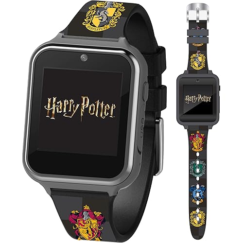 Accutime Harry Potter Kids Smart Watch with Touchscreen Camera Voice Recorder Step Counter and Wizarding Wallpapers – 10 Magical Watch Faces and Built-in Games – Fits Wrist Sizes 5.5" to 8"