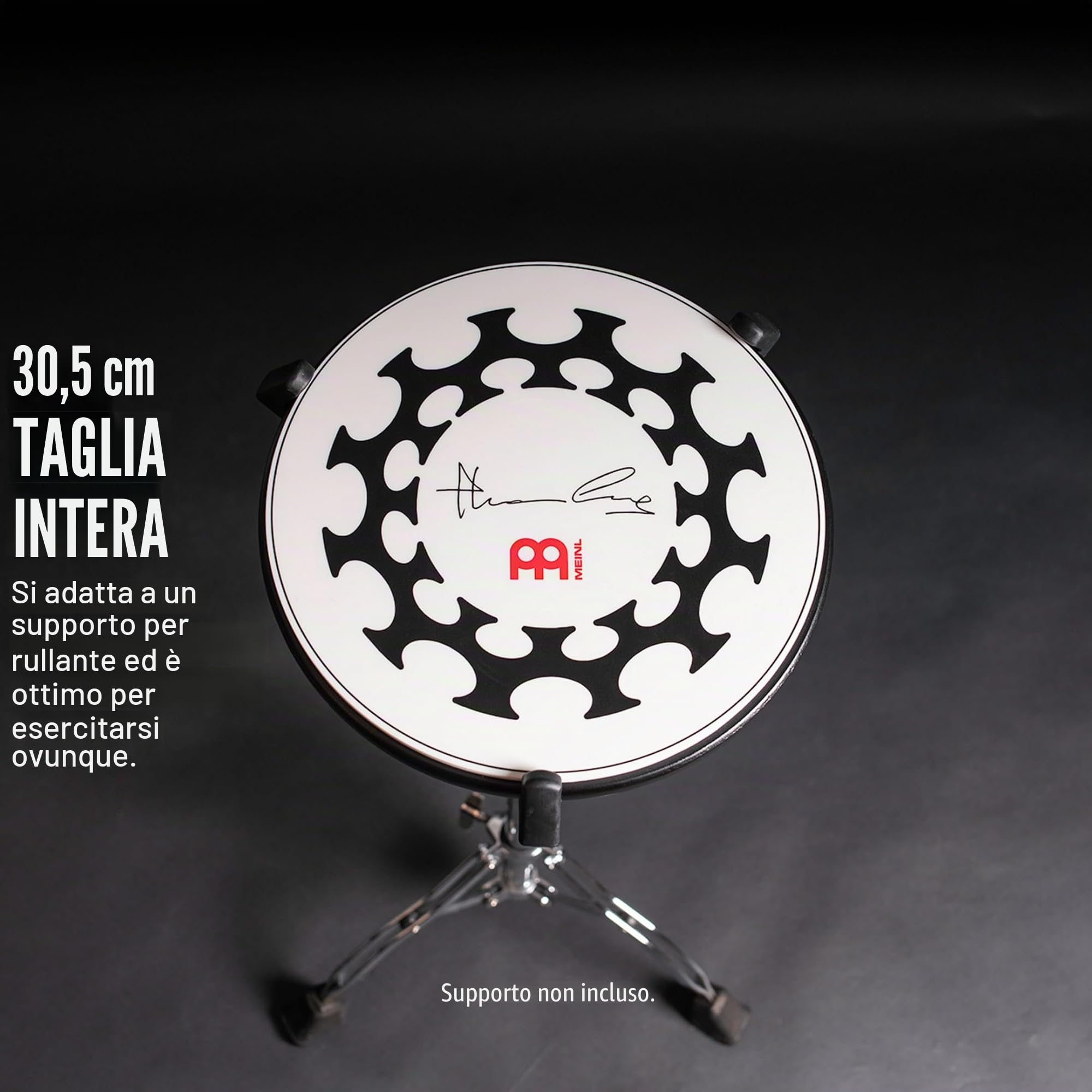 Meinl Cymbals MPP-12-TL - Pad per allenamento per batteria, design Thomas Lang, 12" (30,48 cm)