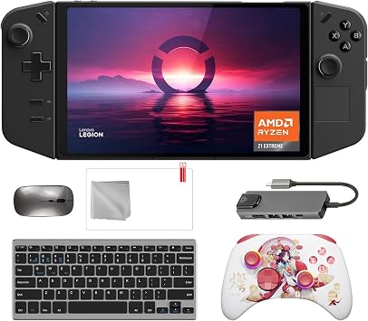 Lenovo Legion Go 2TB SSD Gaming Handheld 8.8-inch Touchscreen 144Hz 2K QHD AMD Ryzen Z1 Extreme Processor, Touro Wireless Pro Controller, Hub, Keyboard & Mouse Combo, 7 in 1 Bundle
