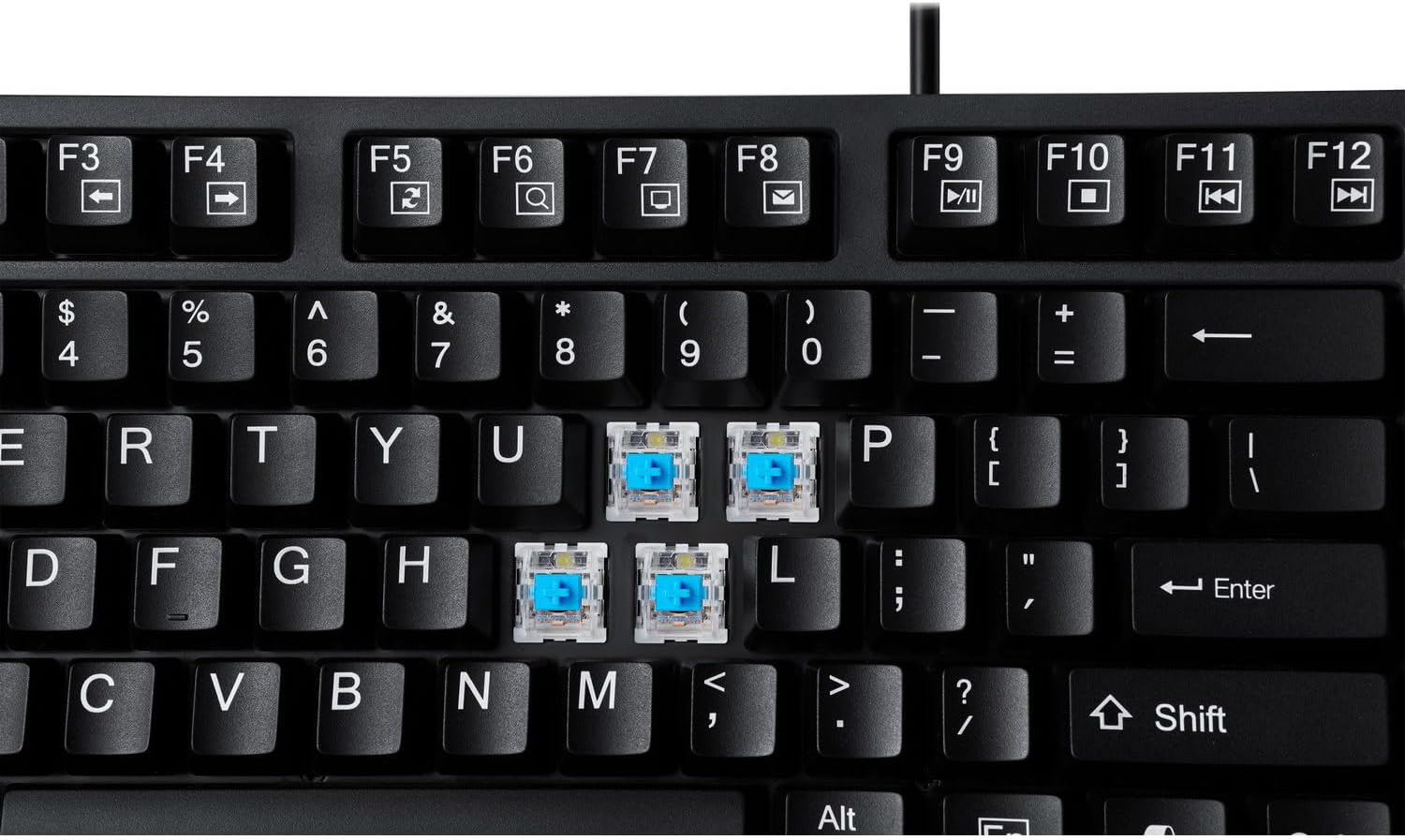 ADESSO AKB-670UB Mechanical Keyboard with Copilot AI Hotkey - Blue Switch, Multi-OS Compatible | Enhanced Productivity with Tactile Feel and Multimedia Keys