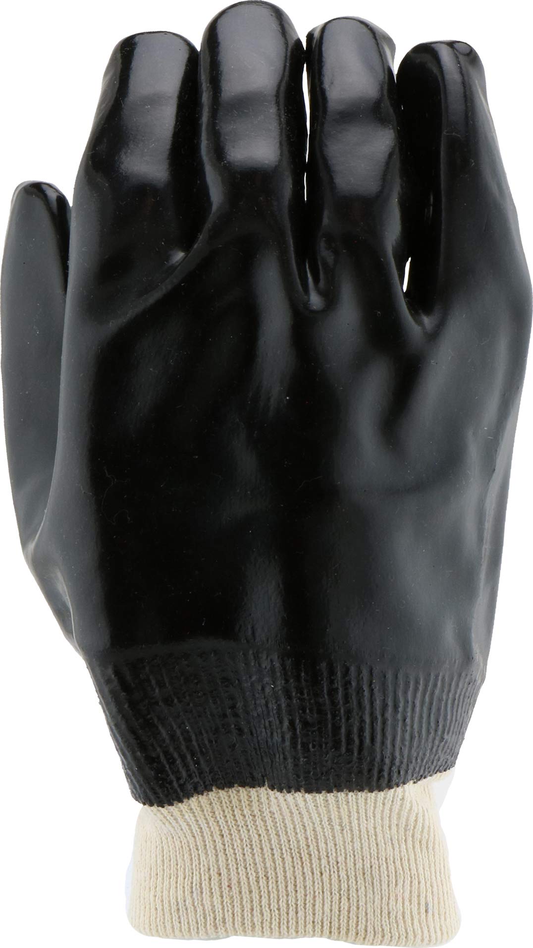 West Chester 12000 con forro de tejido revestido de PVC guante, trabajo, punto de la muñeca, 9 – 5 8 cm de largo, tamaño grande, negro (paquete de 1 par)