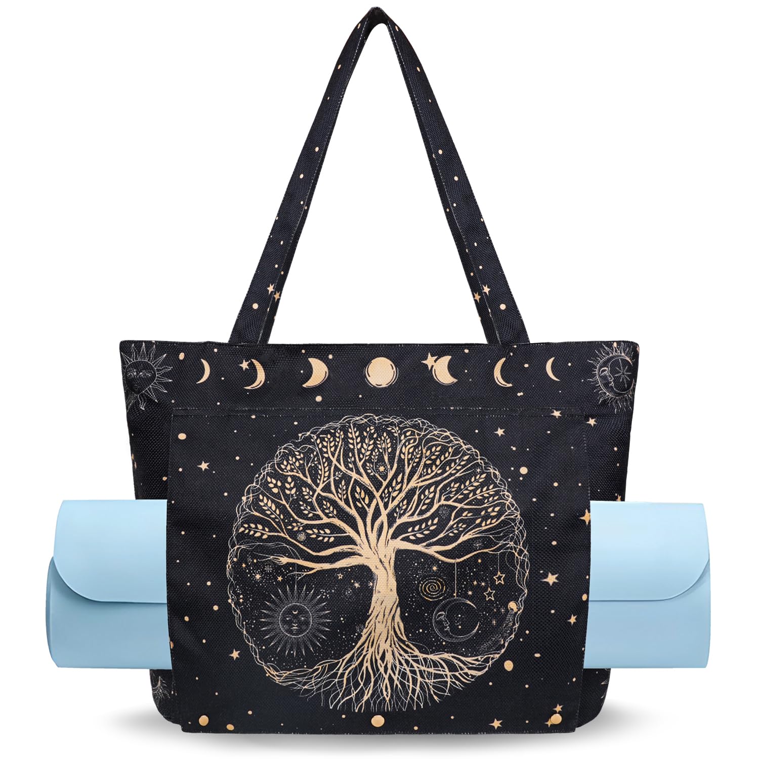 Yoga Mat Bag Yoga Bags and Carriers Fits All Your Stuff Yoga Tote Bag with Zipper Pocket Yoga Mat Carrier Take in Out Mat Easily for Pilates Travel Workout Office Beach and Gym