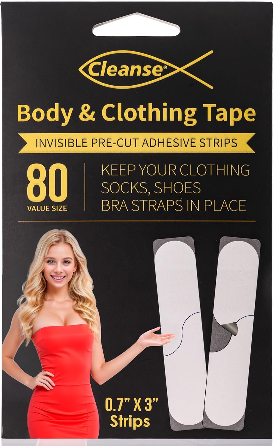 80pcs Fashion Tape, Double Sided Body Tape For Clothes, AllDay Adhesive Strength And Gentle On