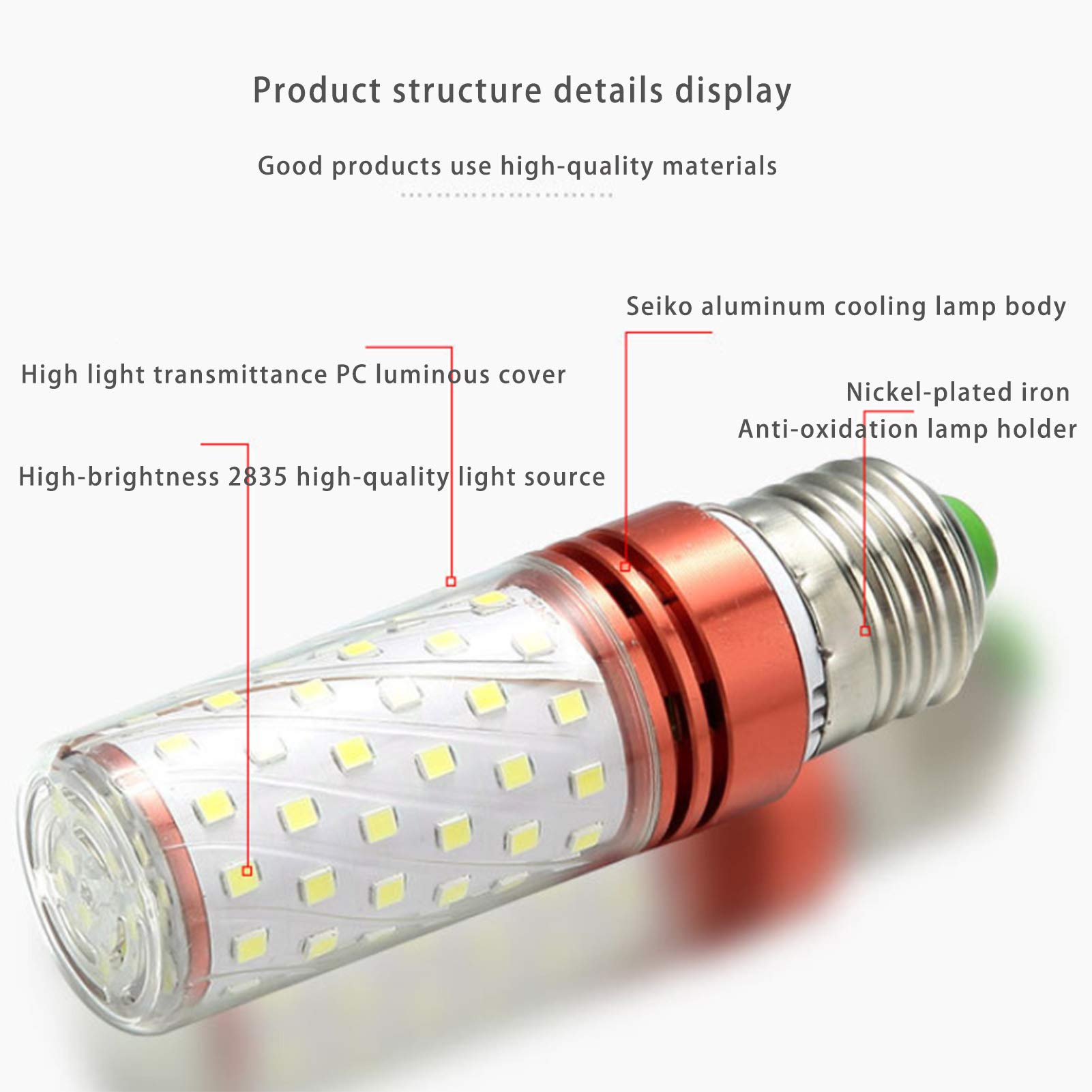 Bombillas E27 Bombilla LED maíz 16W = 160W Lámpara halógena Presión ancha E14/E27 Boca tornillo estándar, atenuación tres colores Paquete 4, E14