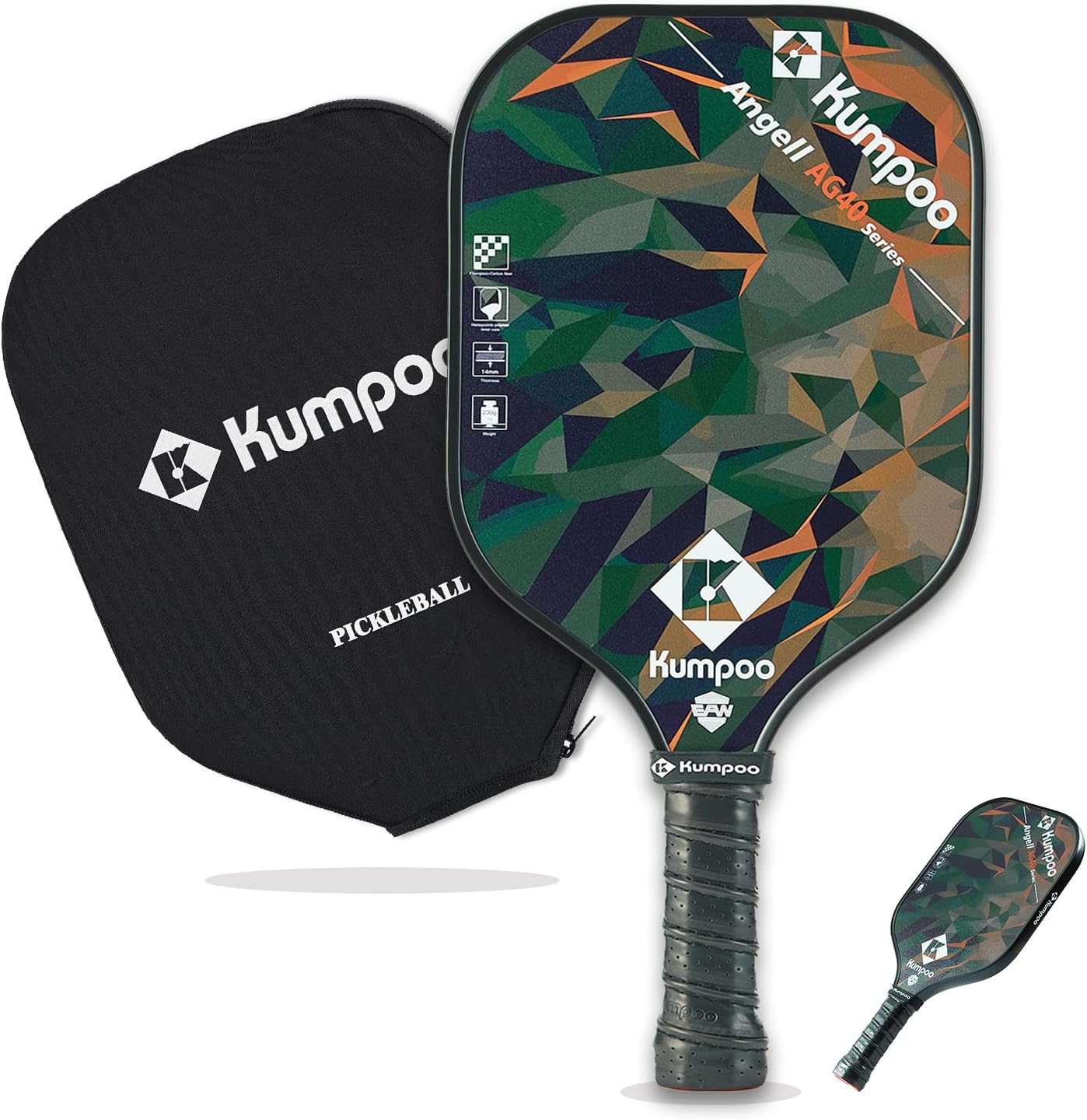 Pickleball Paddle Professional, Carbon Fiber Pickleball Paddle Set with Cover, Large Sweet Spot Pickle Ball Racket with Fiberglass and PP Honeycomb Core for Outdoor Game, Gym and Exercise