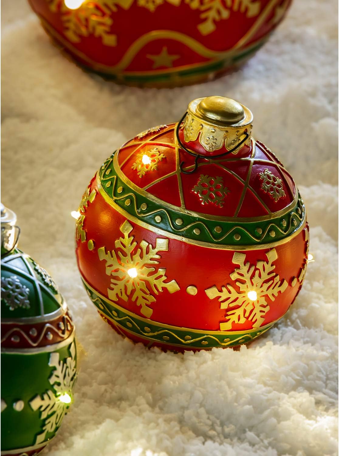 Evergreen Garden Beautiful Decorative Red Battery Operated Outdoor Christmas Ornament - 8 x 8 x 9 Inches Fade and Weather Resistant Indoor/Outdoor Decoration for Homes, Yards and Gardens