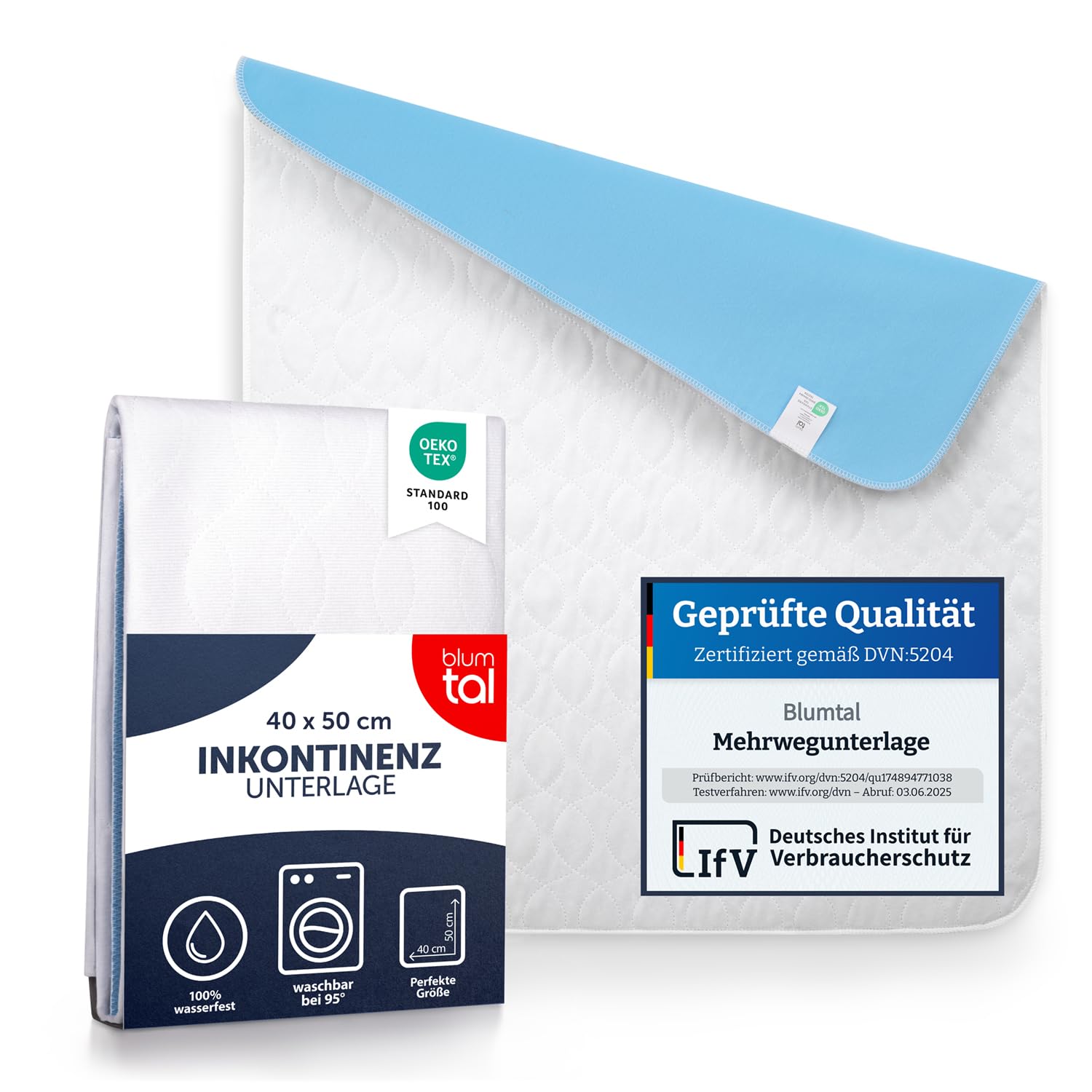 Blumtal® Inkontinenzunterlage waschbar 40x50 cm - Betteinlage Babys - Oeko-TEX zertifizierte Inkontinenz Bettunterlage für Babys - Wickelunterlage wasserdicht - Inkontinenzauflage 40x50 cm - 1er Set