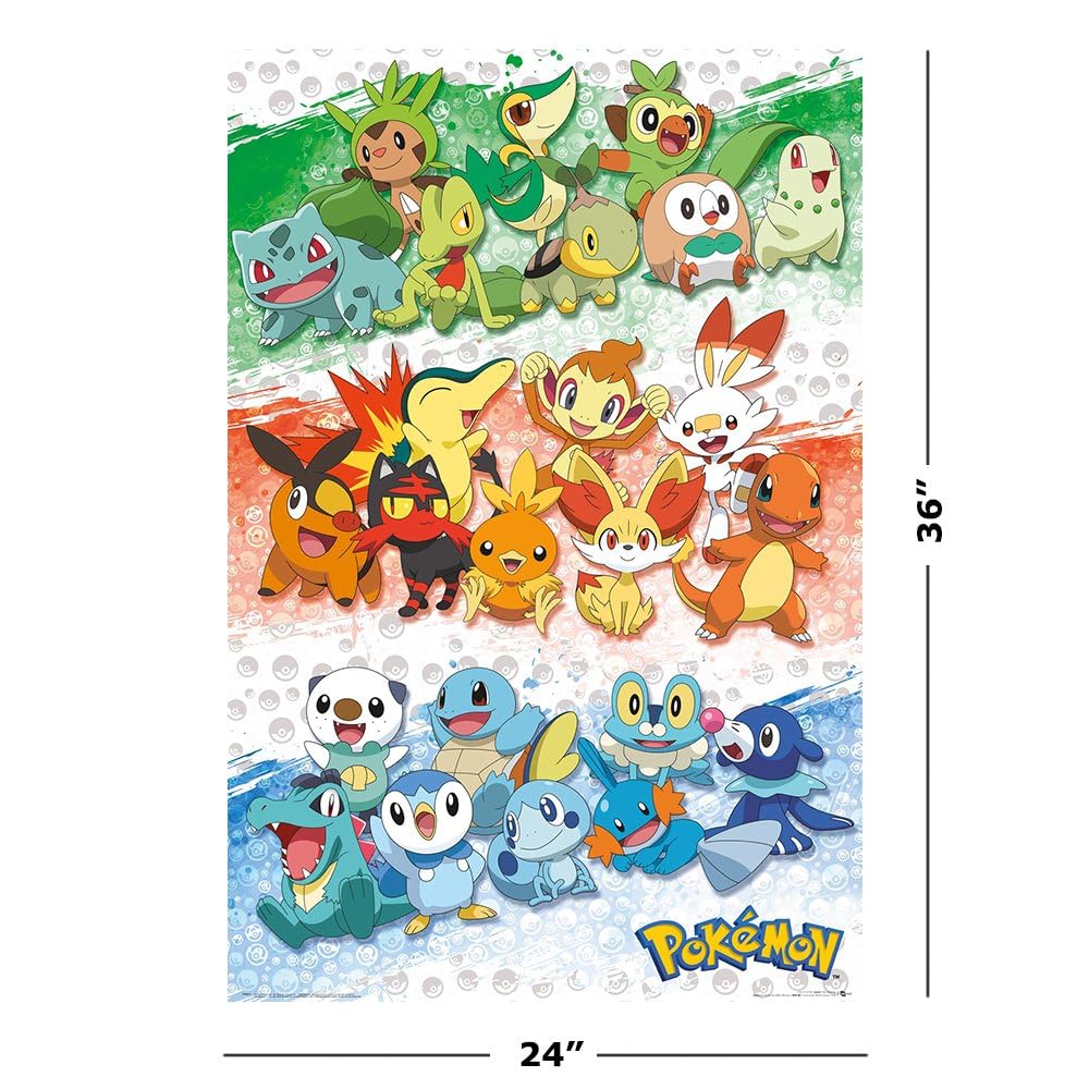 Amazon.com: Pokemon - TV Show/Gaming Poster (First Partners) (Size