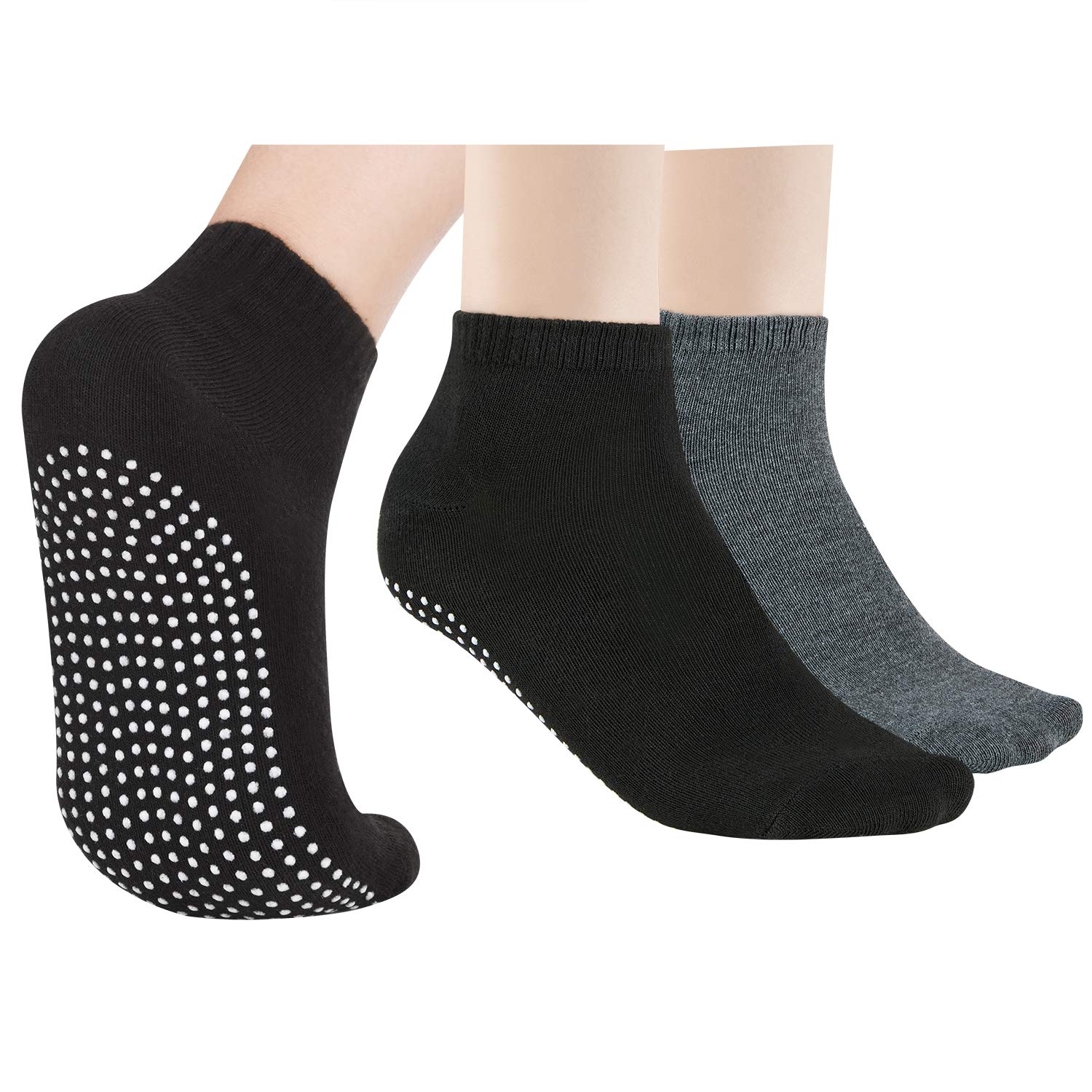 NEWCHAO4 Pairs Non Slip Skid Socks Anti Slip Sock for women and men, Grip Socks for Yoga Home Barre Pilates Hospital Workout