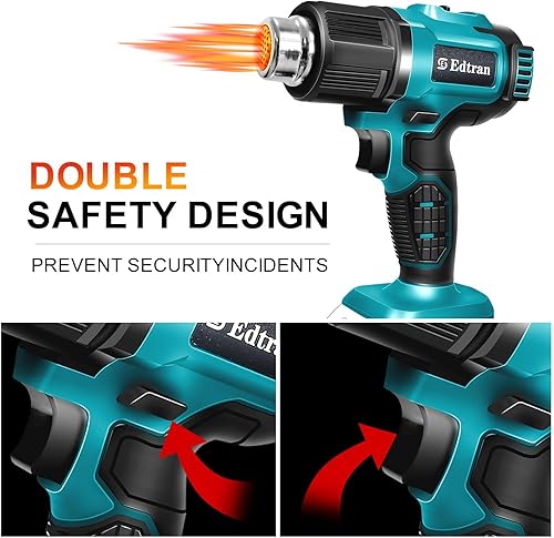 Miniatura 10 de Pistola de calor inalámbrica para batería Makita de 18 V, 350 W, 122  a 1022 , pistola de aire caliente de calentamiento rápido con pantalla digital