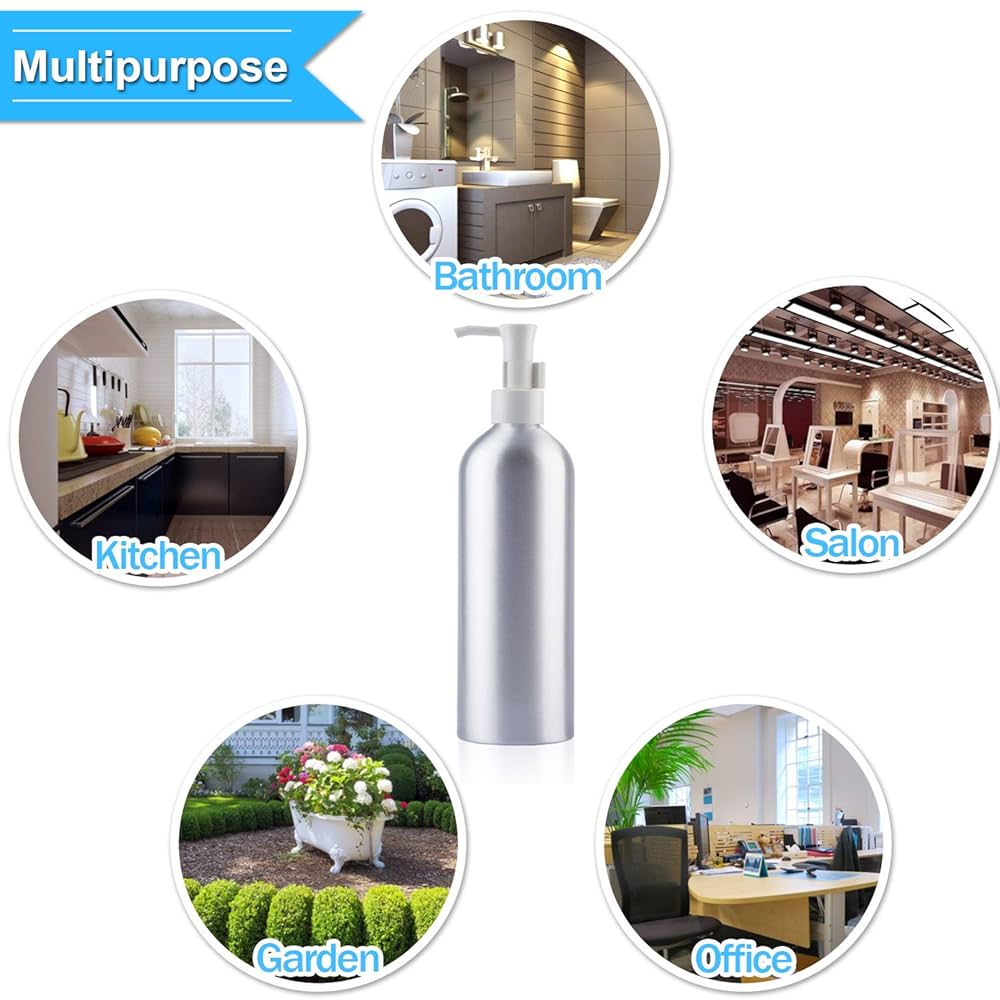 Amazon.com: Pump Bottles Aluminum 500ml/16.9oz Metal Lotion Pump Bottle Refillable Soap Dispenser Shampoo Bottle with Lock for Hand Sanitizer Bath Gel Cream (2 Pack) : Beauty & Personal Care