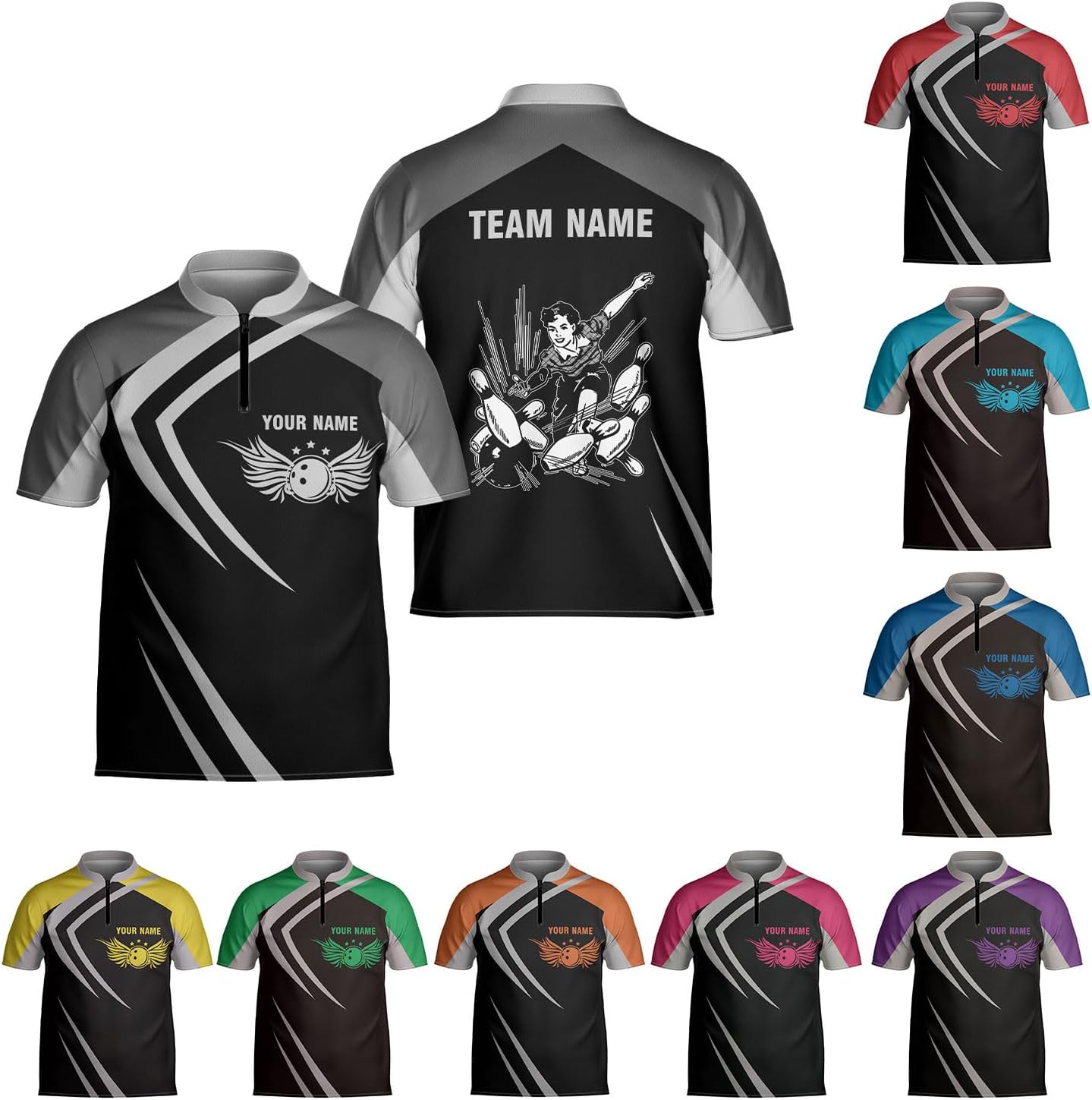 Custom 3D Bowling Shirts Personalized Bowling Jersey for Team Men Women Bowling Shirt Team Name Available in Sizes S - 5XL