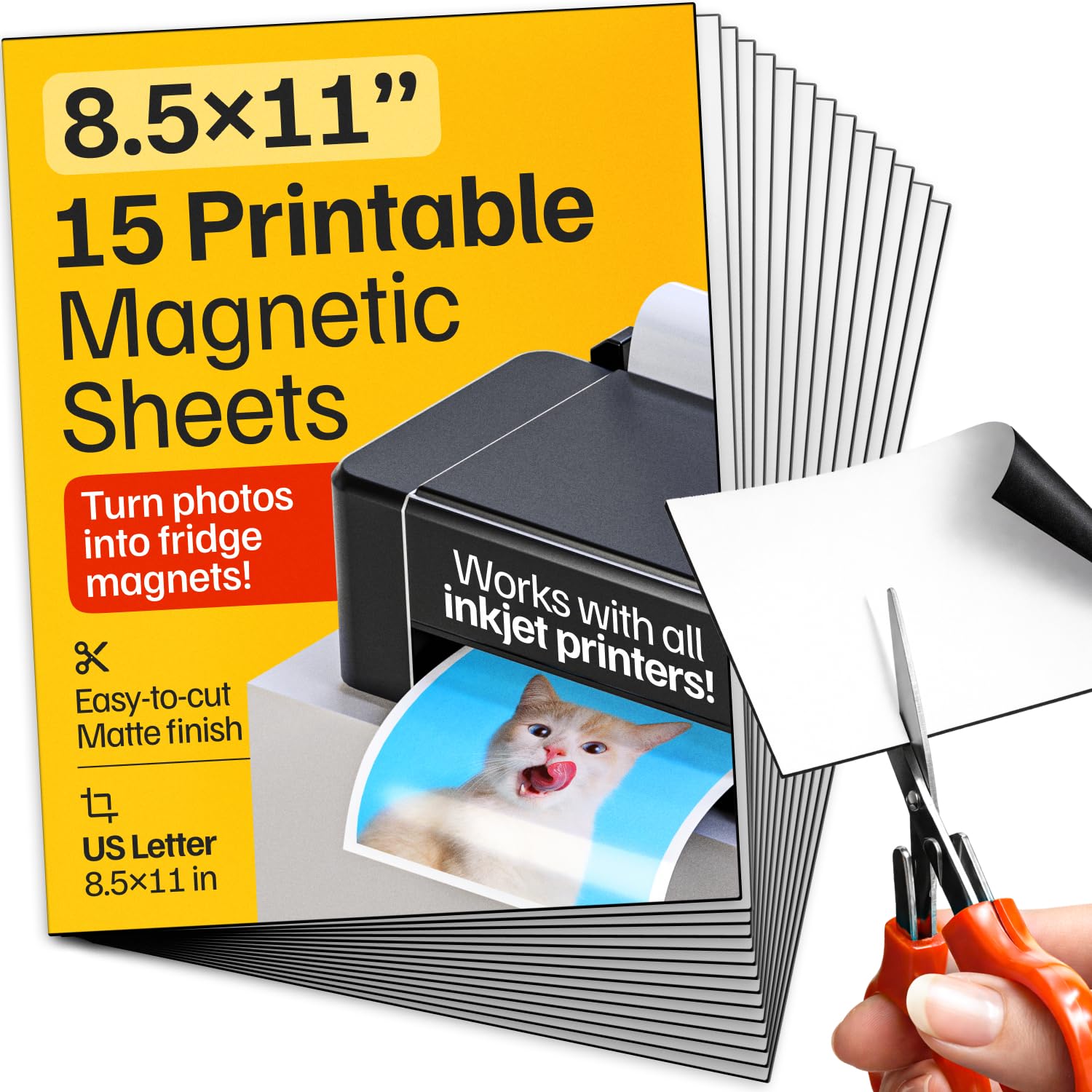 Feuilles magnétiques imprimables pour photos sans colle - Papier aimanté brillant 15 pièces