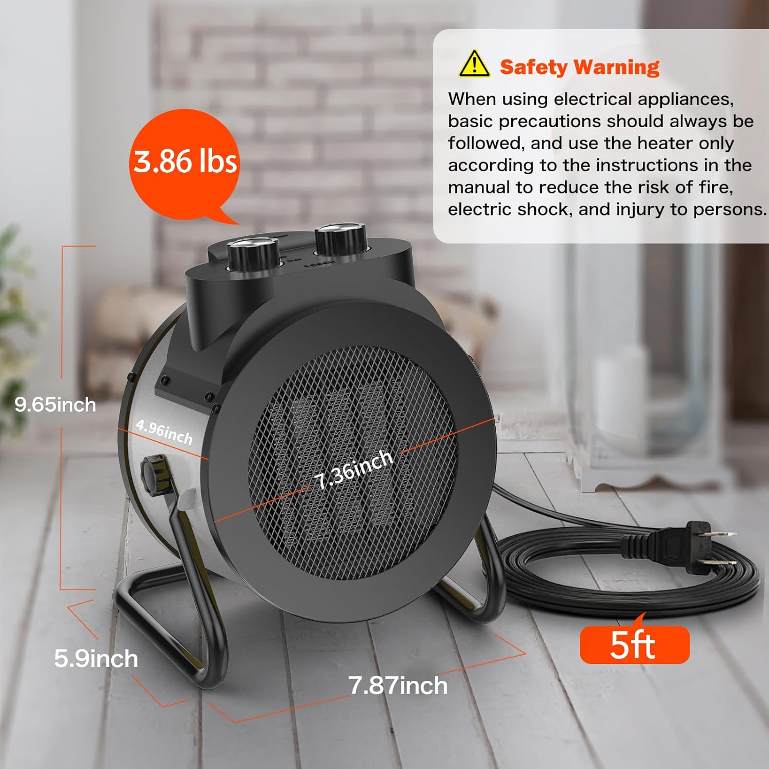 Fire Hazard Safest Portable Heater Electric Energy Efficient