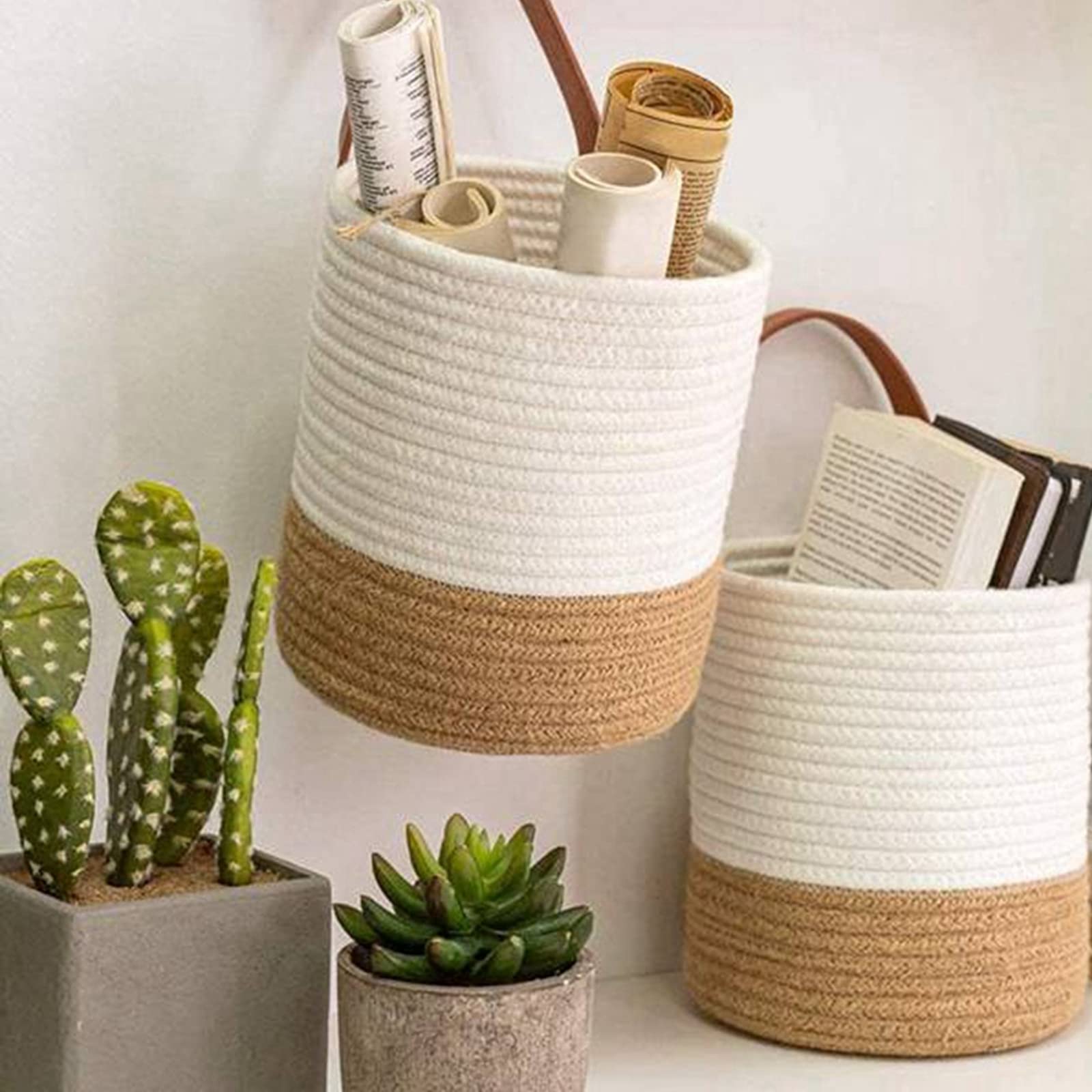 6-Delige Macramé Bloemmand Set - Veelzijdige Katoenen Hangende