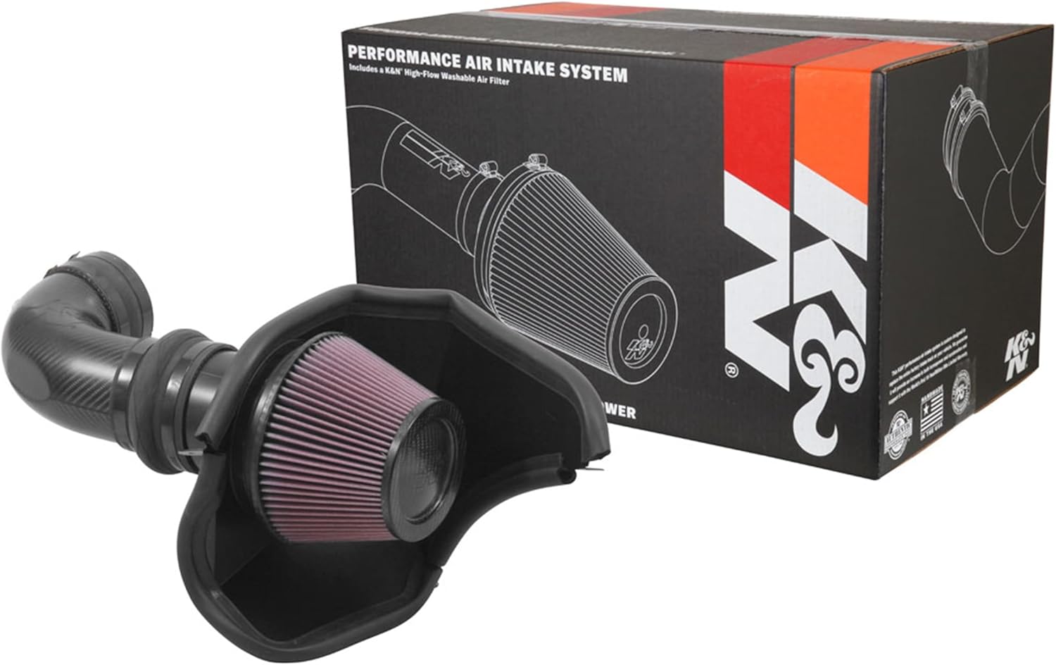 K&N Cold Air Intake System: High-Flow Air-Filter, Increase Performance & Horsepower: Compatible with 2016-2019 CADILLAC CTS-V, 63-3096